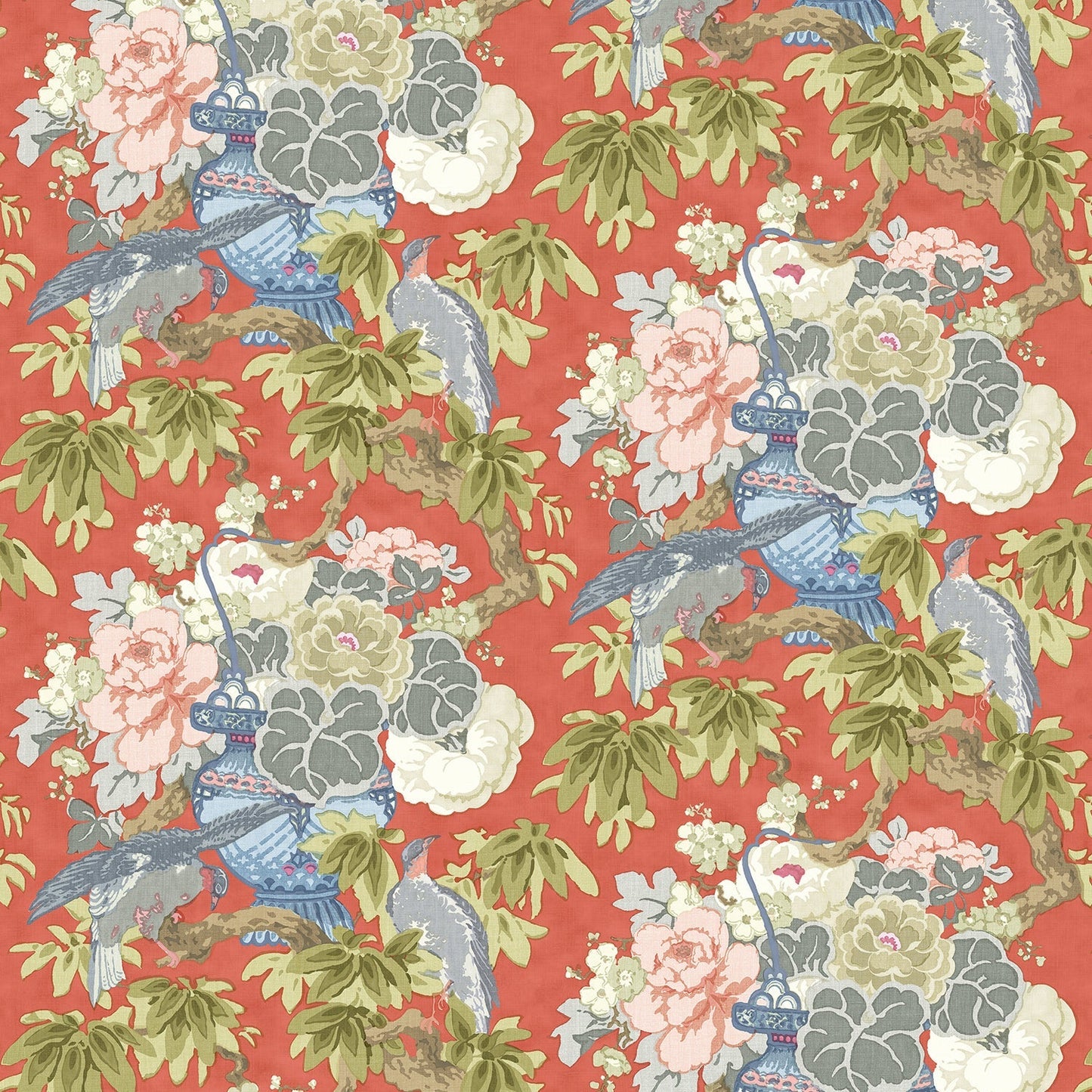 Linwood The Royal Garden Red Carpet Made to Measure Curtains