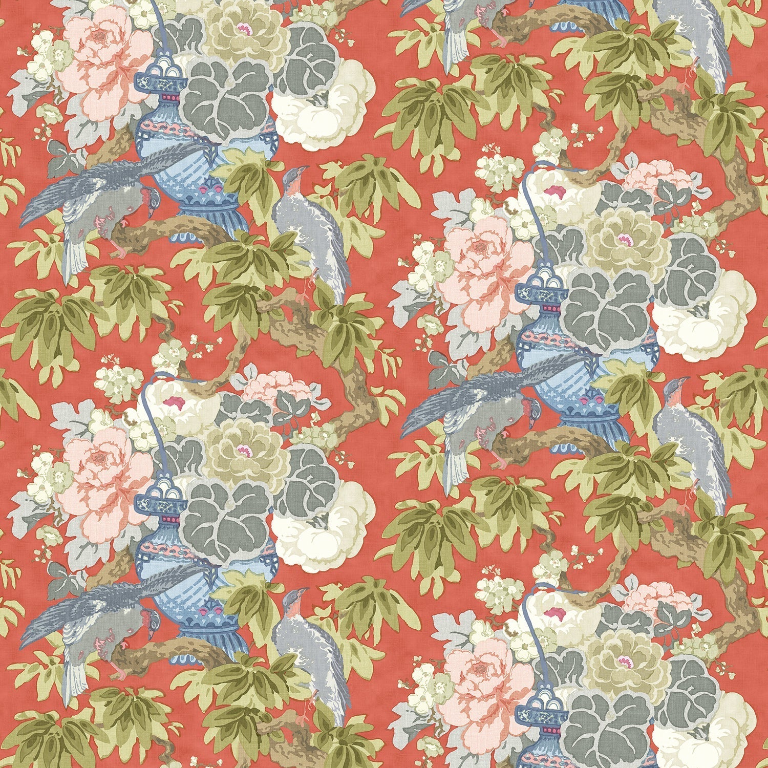 Linwood The Royal Garden Red Carpet Made to Measure Curtains