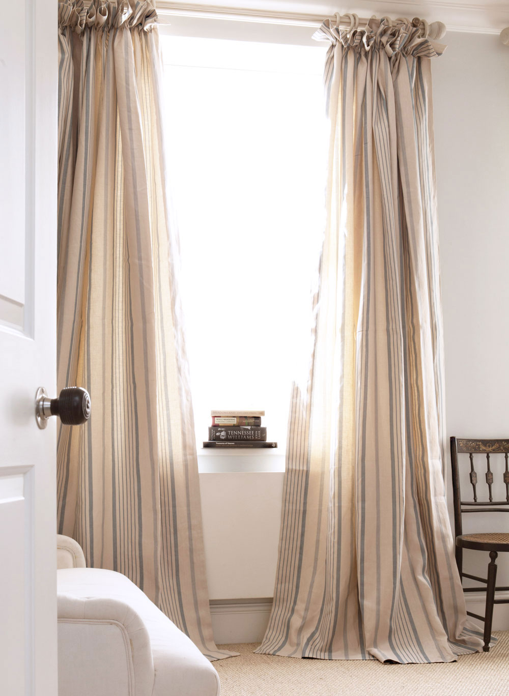 Kate Forman Blue Ticking Made to Measure Curtains – image 2