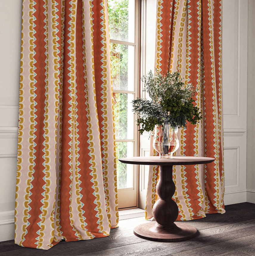 Brick Red - Taiki, Maru Collection by Linwood - Curtains 
