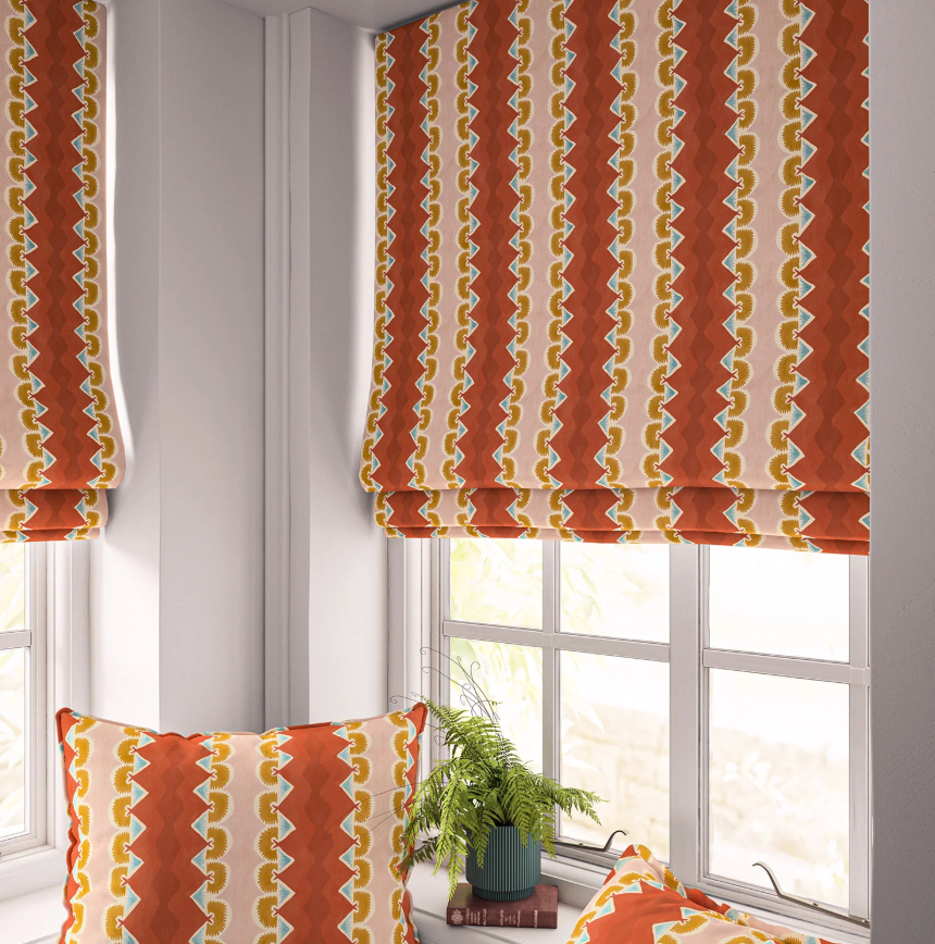 Brick Red - Taiki, Maru Collection by Linwood - Roman Blinds