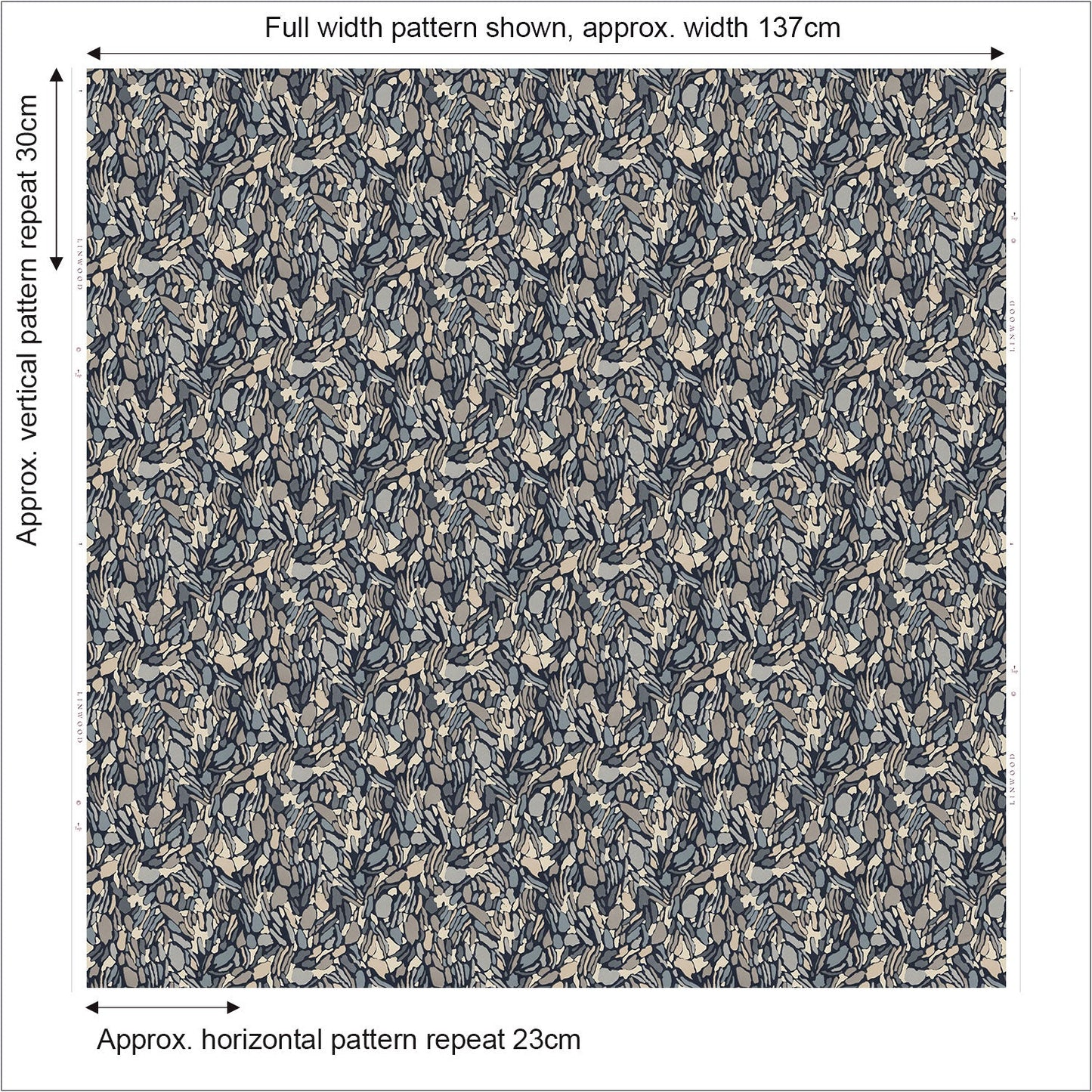 Linwood Chesil Beach Blue Granite FR Made to Measure Curtains