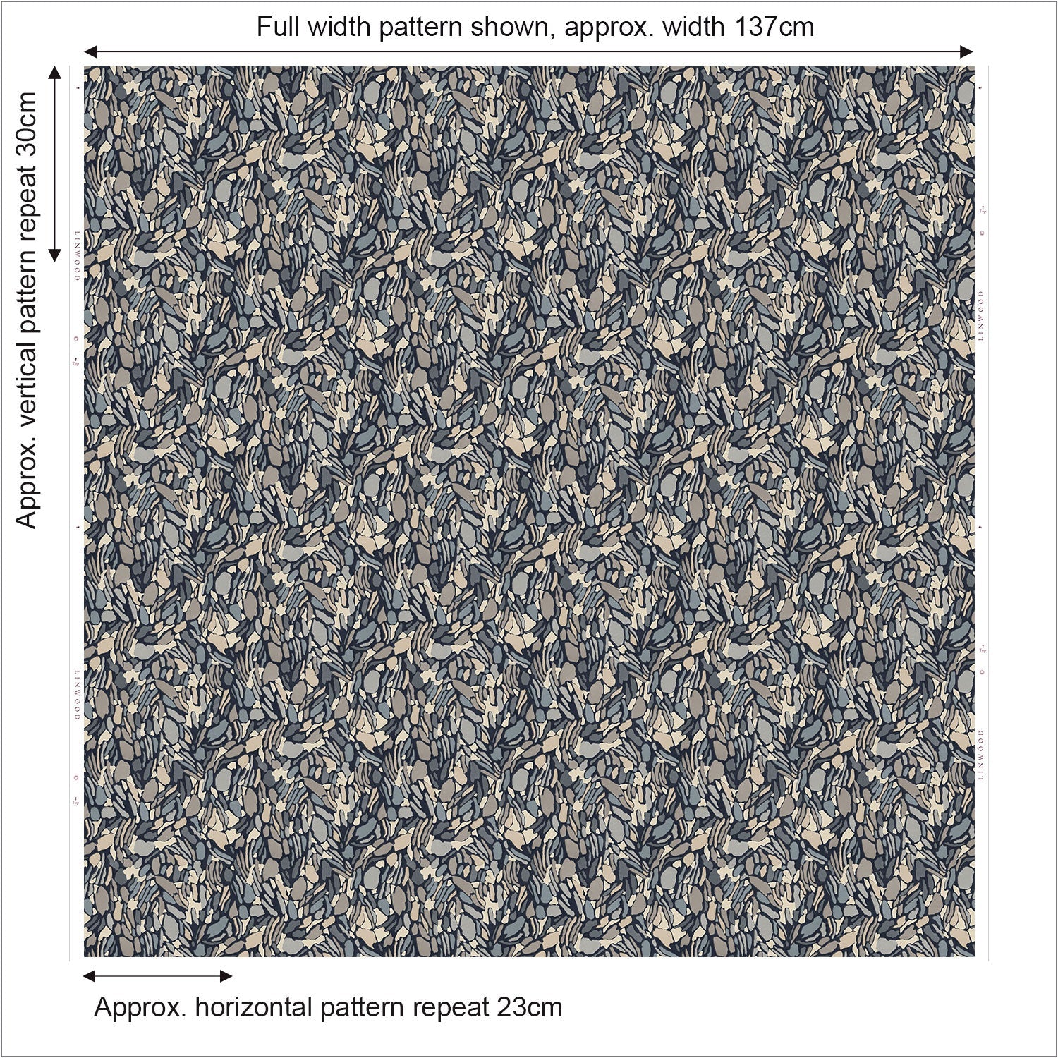 Linwood Chesil Beach Blue Granite FR Made to Measure Curtains
