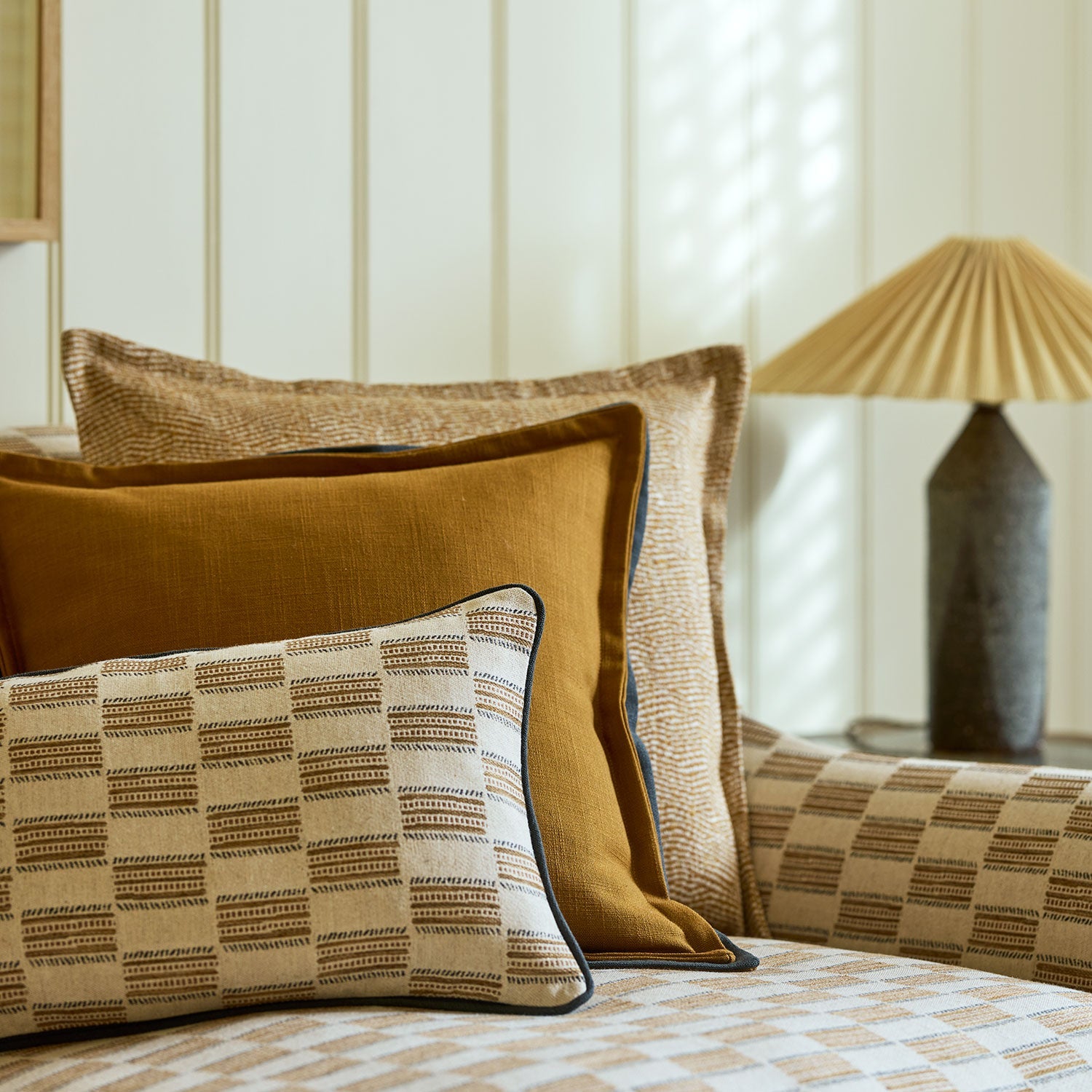 Linwood Strata Cafe Crema FR Made to Measure Curtains