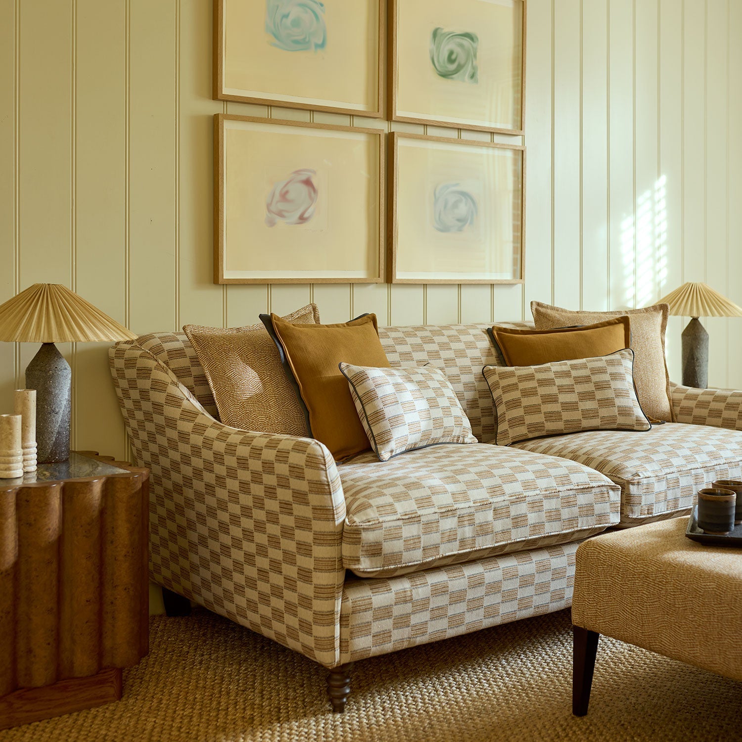 Linwood Strata Cafe Crema FR Made to Measure Curtains