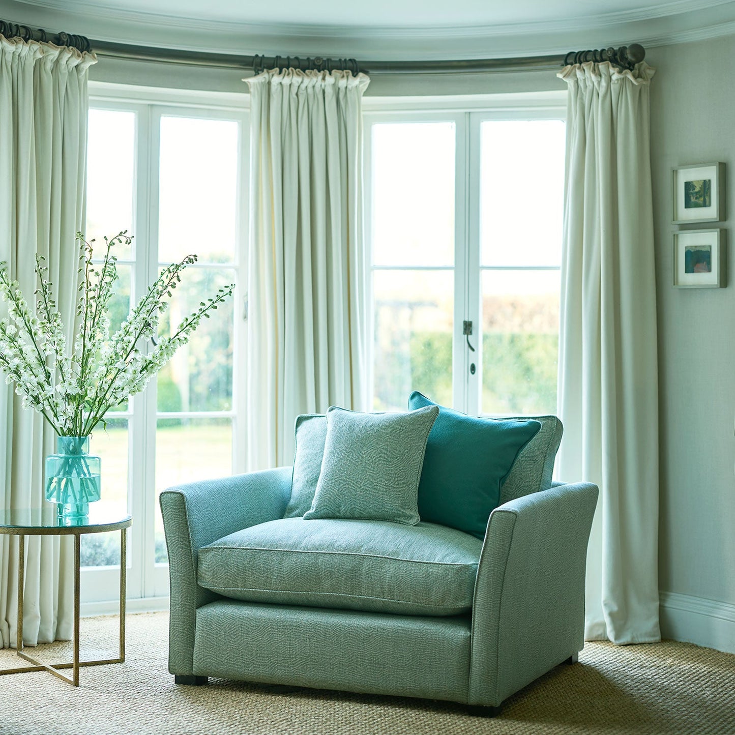 Linwood Tidal Cyan FR Made to Measure Curtains