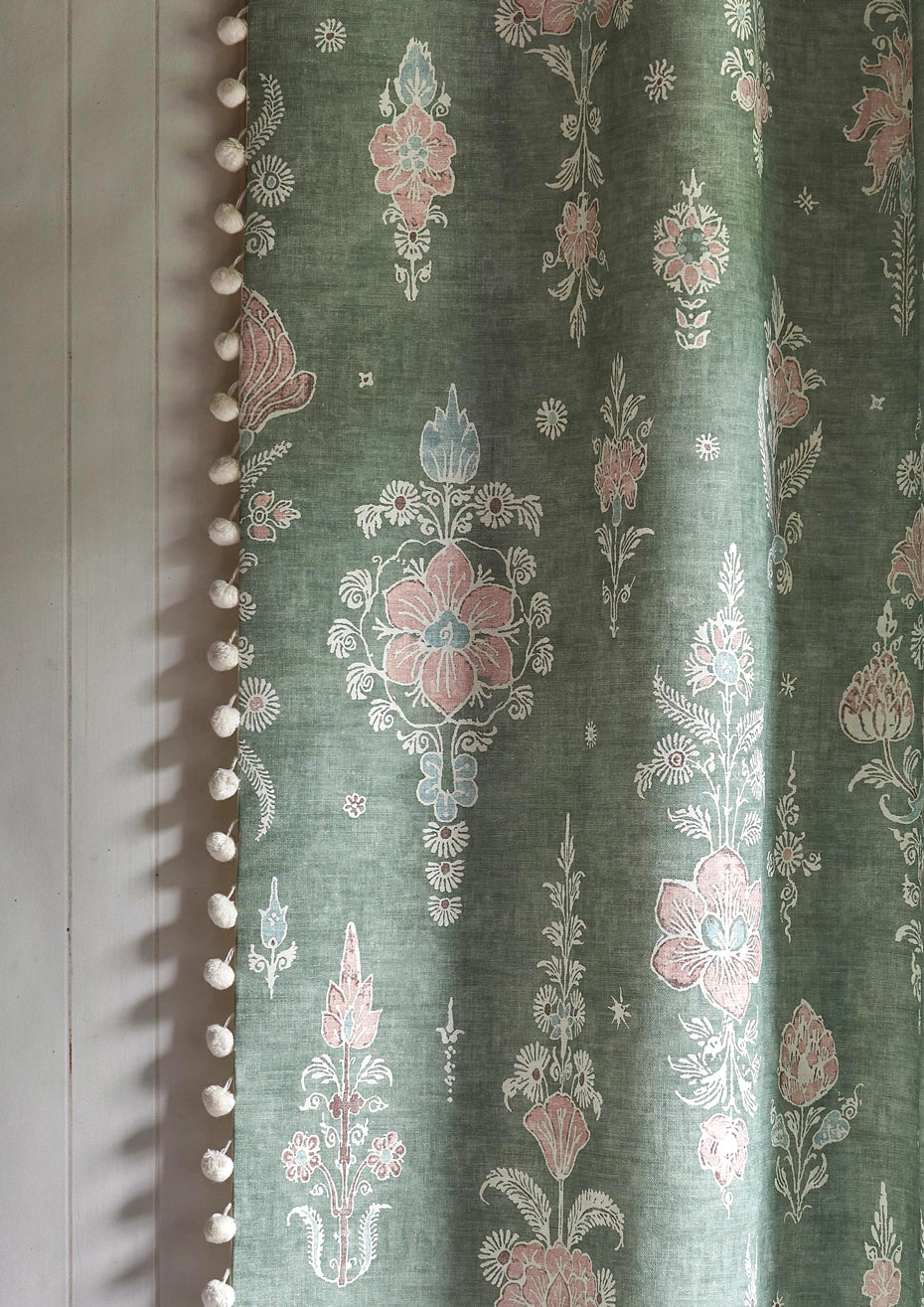 Lewis & Wood Citadel Green Glaze Made to Measure Curtains – lifestyle photograph