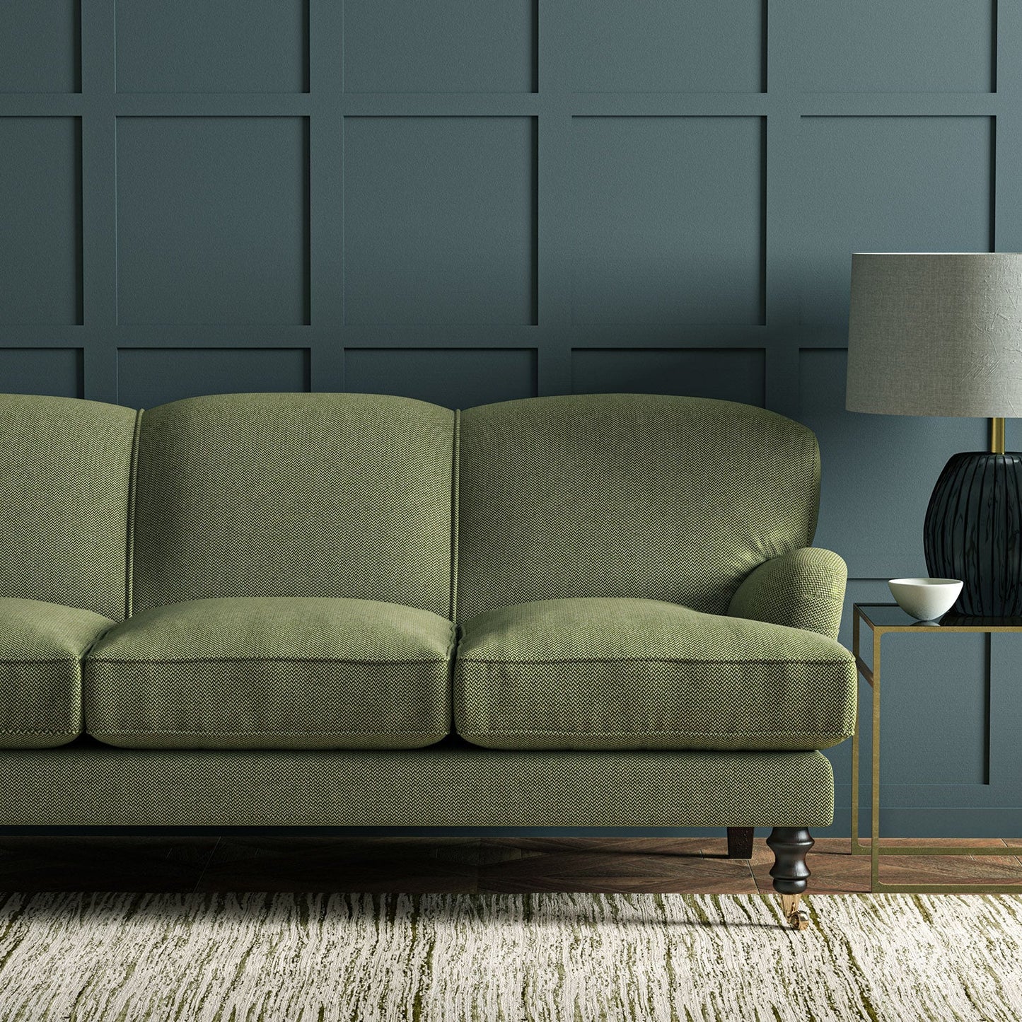Linwood Cobblestone Lincoln Green FR Made to Measure Curtains
