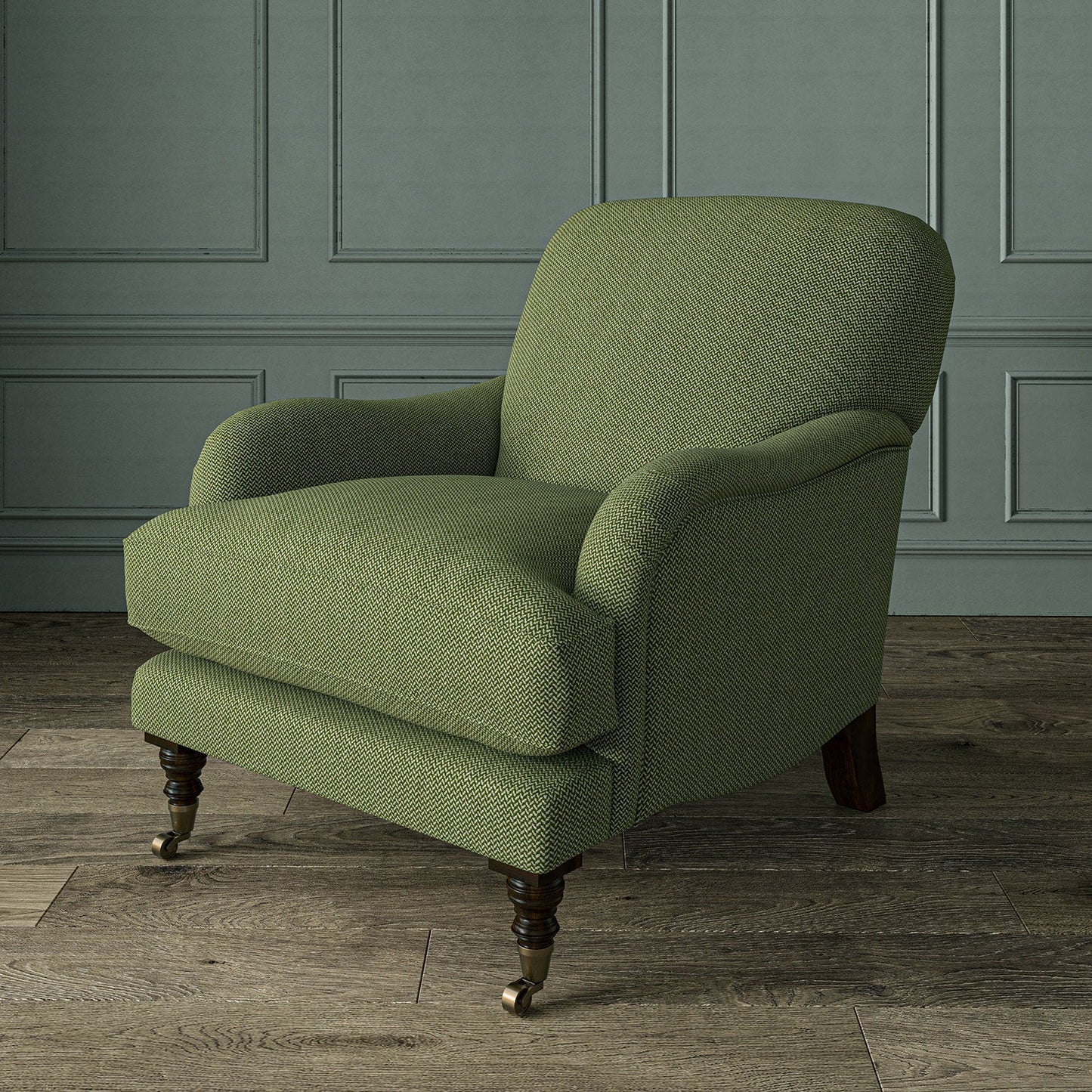 Linwood Cobblestone Lincoln Green FR Made to Measure Curtains