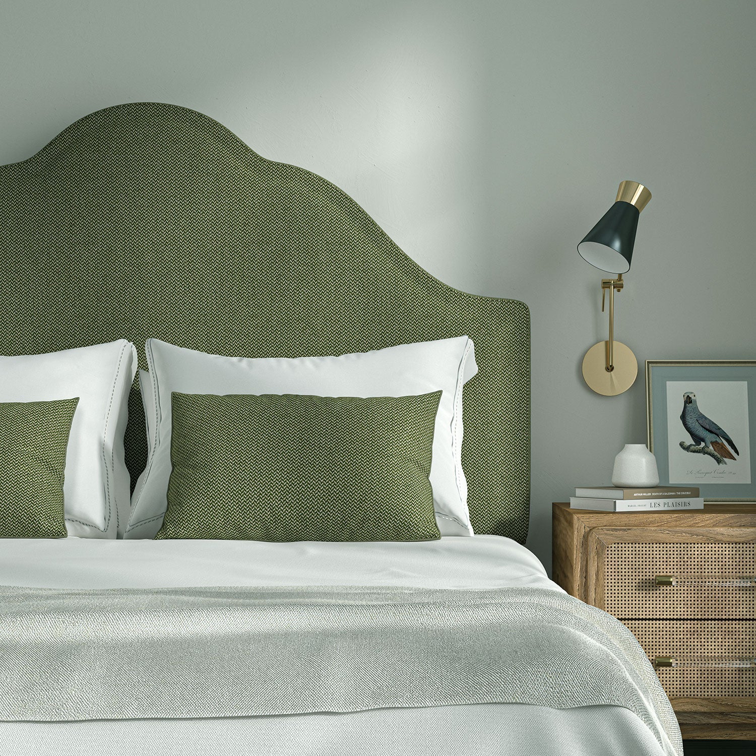 Linwood Cobblestone Lincoln Green FR Made to Measure Curtains
