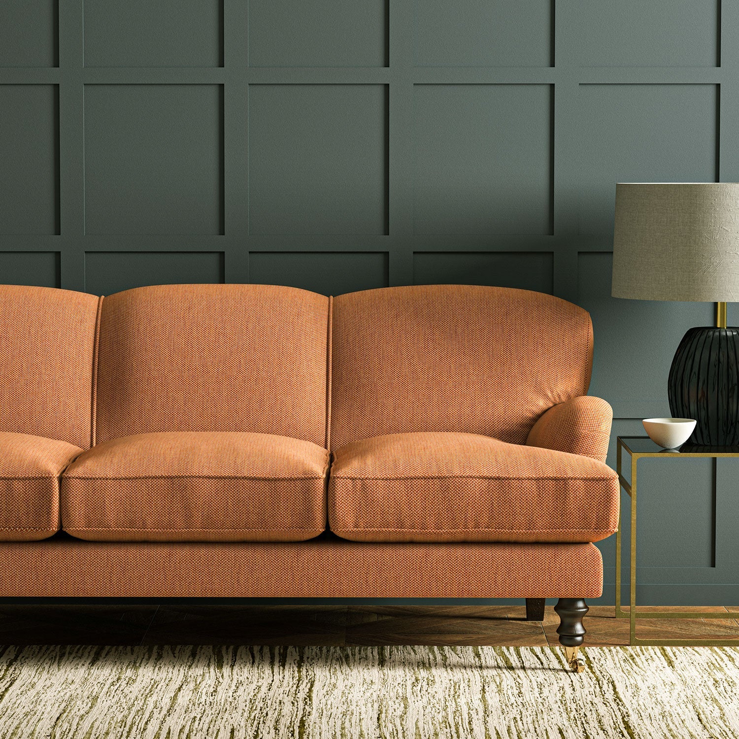 Linwood Cobblestone Mango Made to Measure Curtains