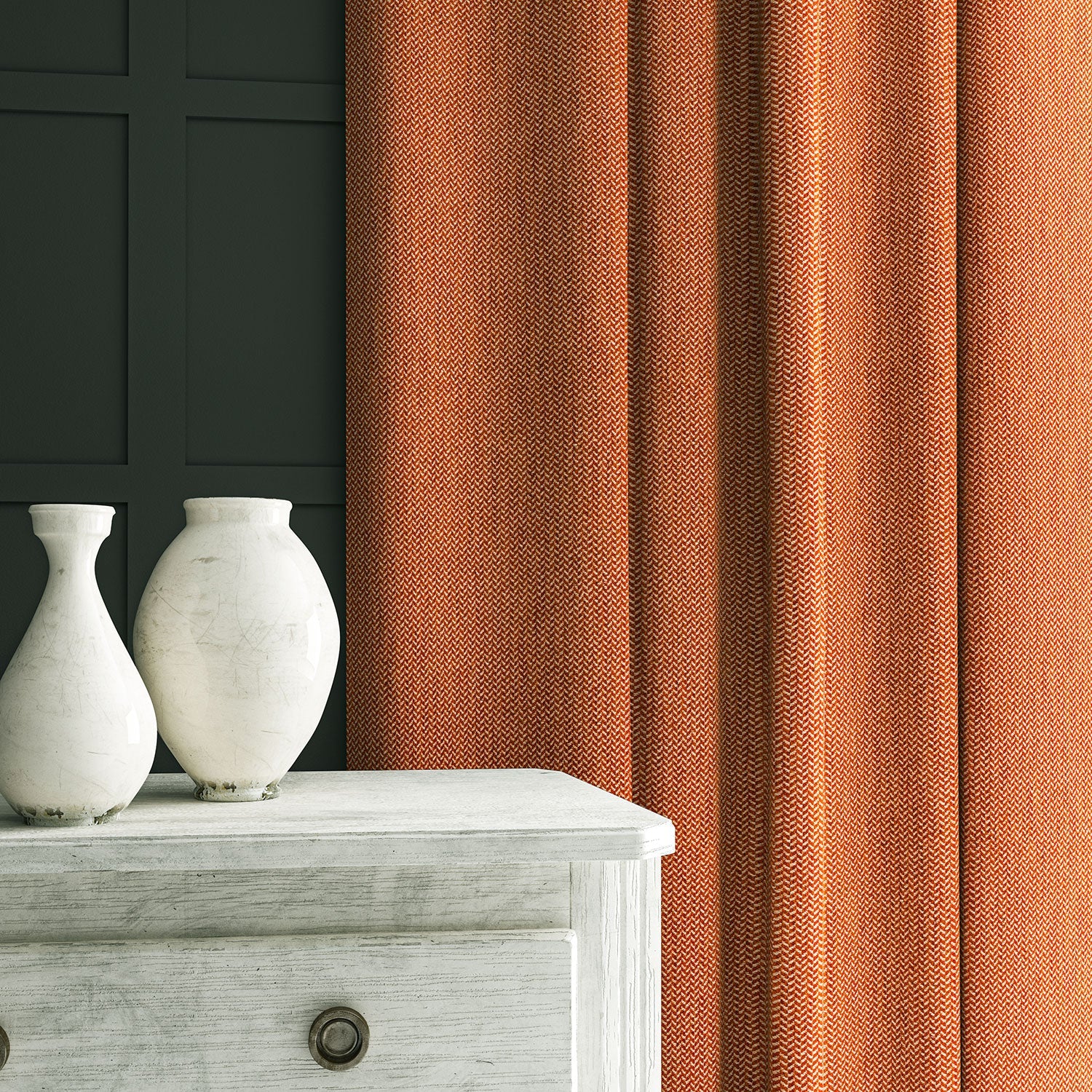 Linwood Cobblestone Mango Made to Measure Curtains
