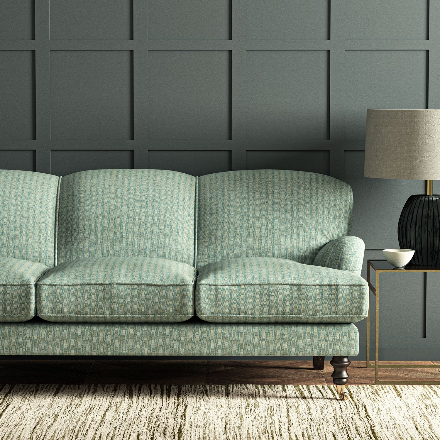 Linwood Lamina Blue Pool Made to Measure Curtains