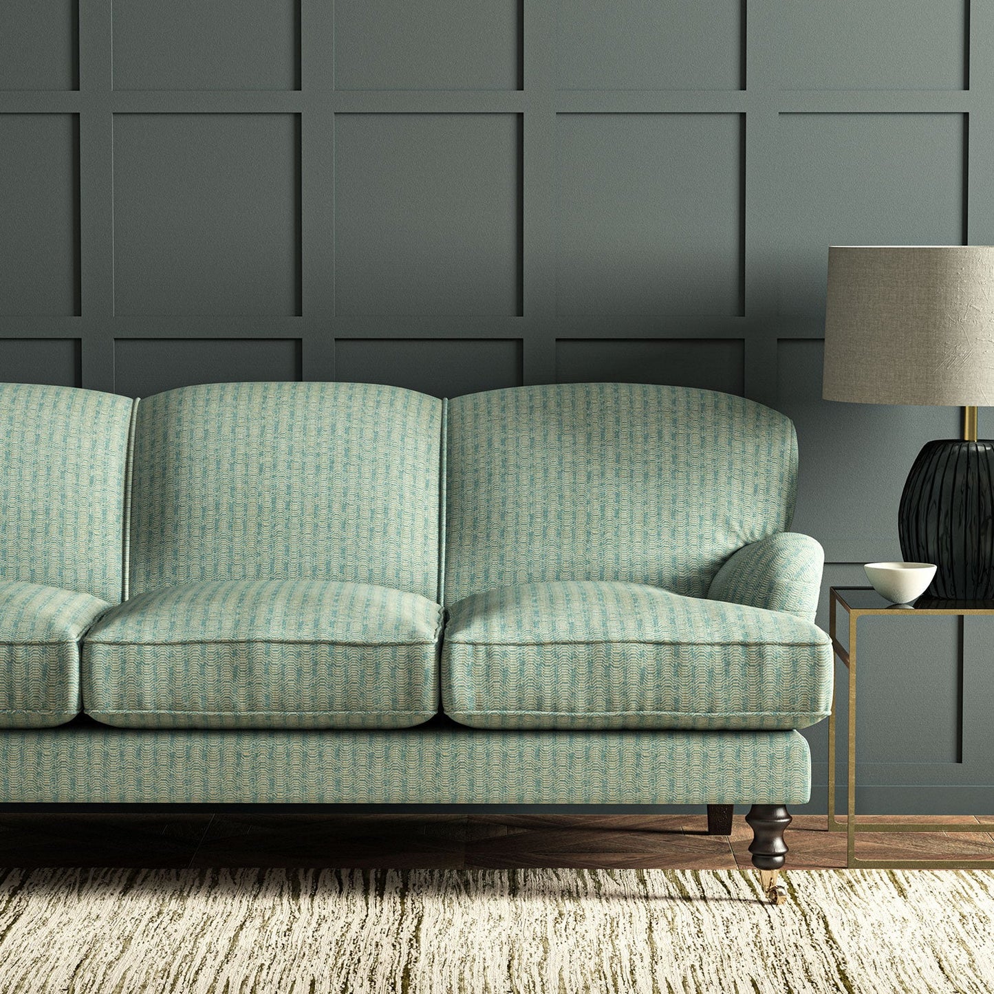 Linwood Lamina Blue Pool FR Made to Measure Curtains