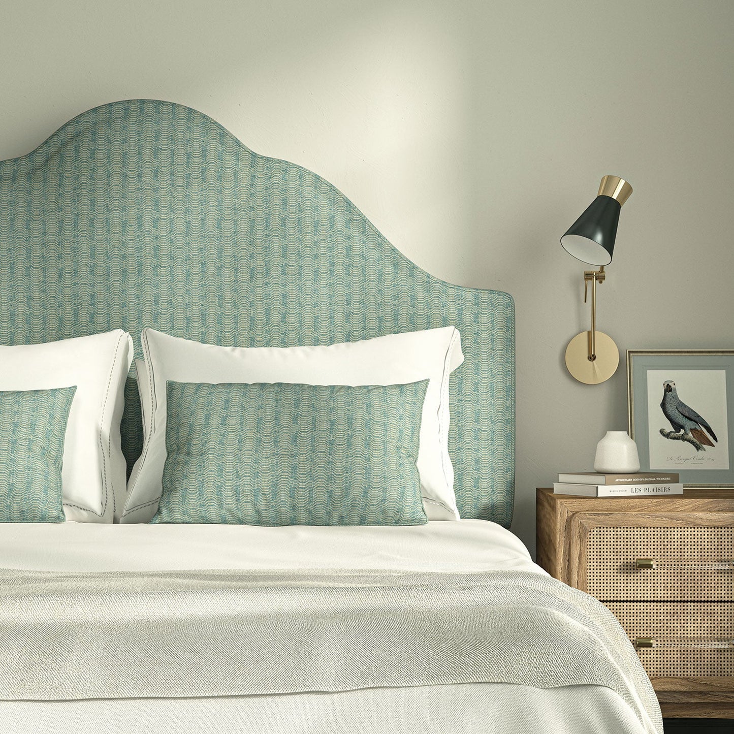 Linwood Lamina Blue Pool Made to Measure Curtains