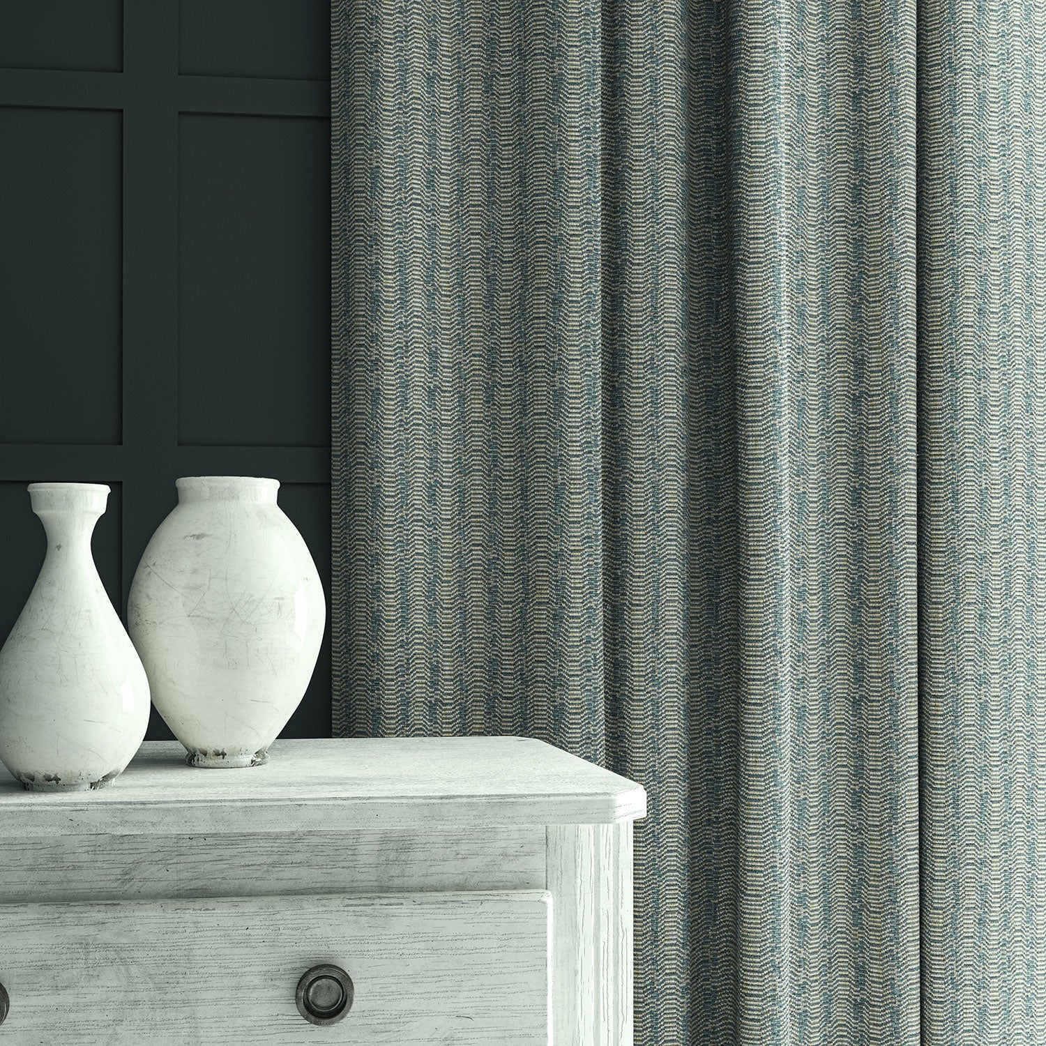 Linwood Lamina Cornflower FR Made to Measure Curtains