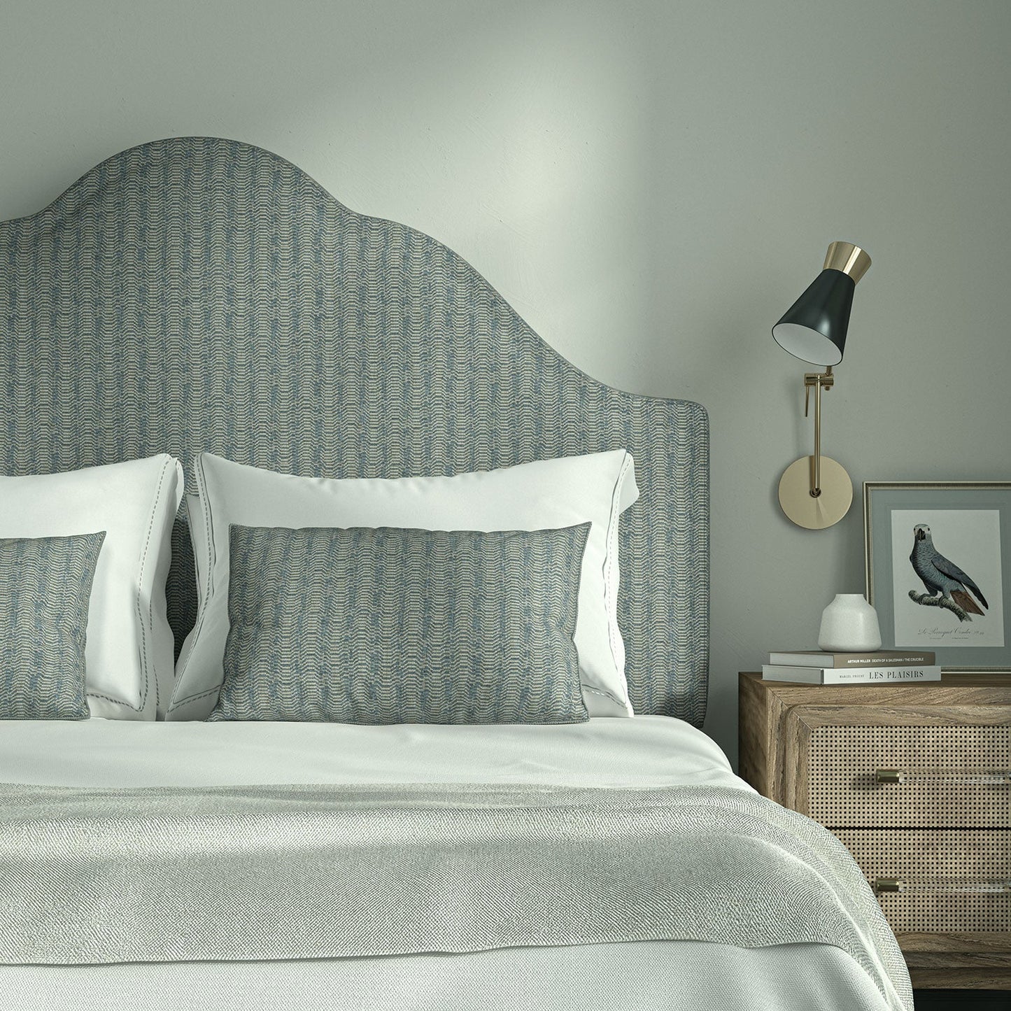Linwood Lamina Cornflower FR Made to Measure Curtains