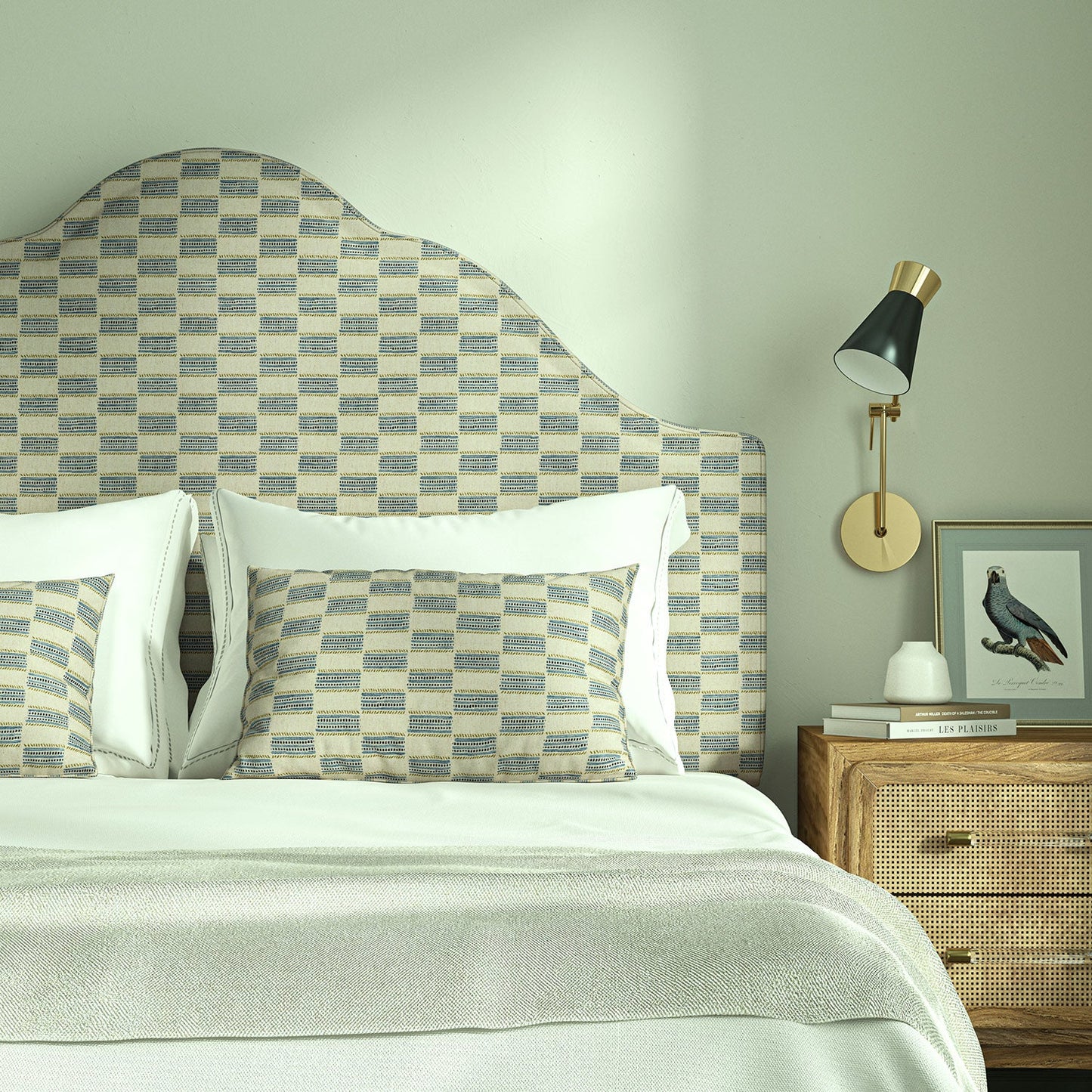 Linwood Strata Bluestone FR Made to Measure Curtains