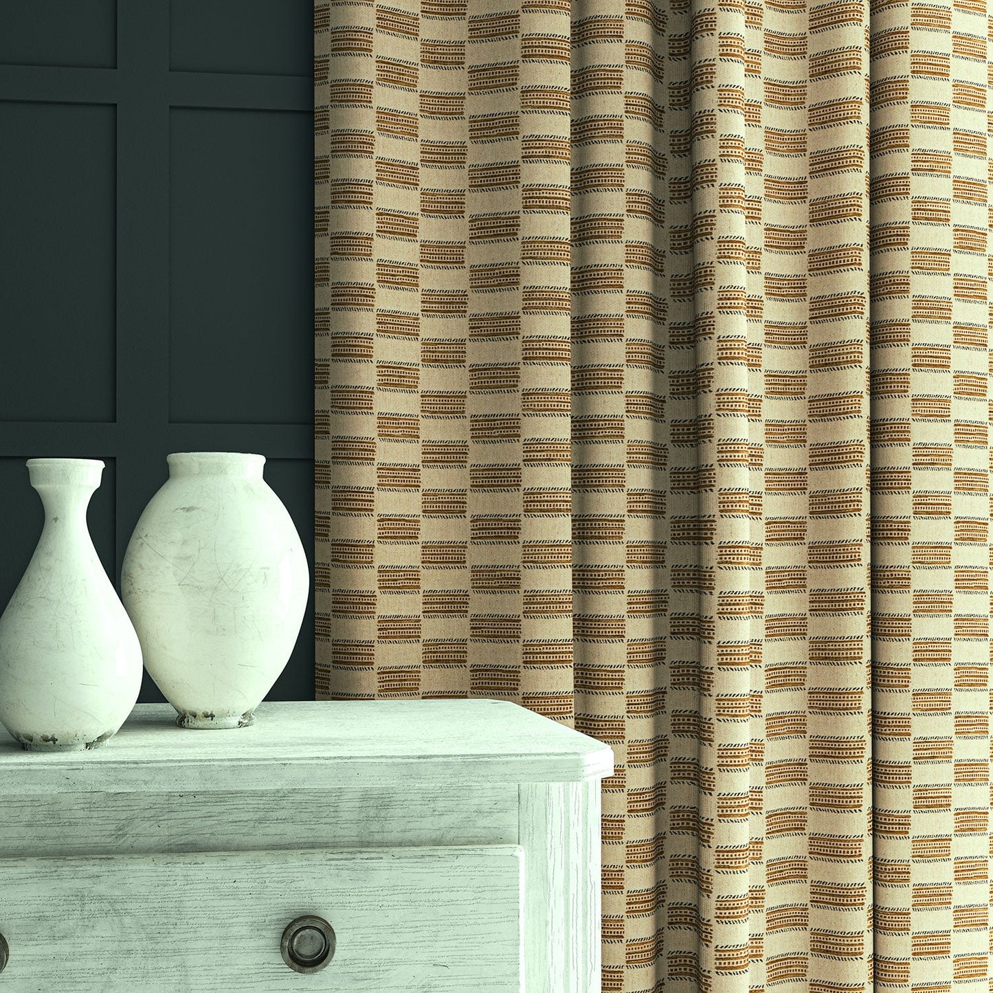 Linwood Strata Cafe Crema FR Made to Measure Curtains