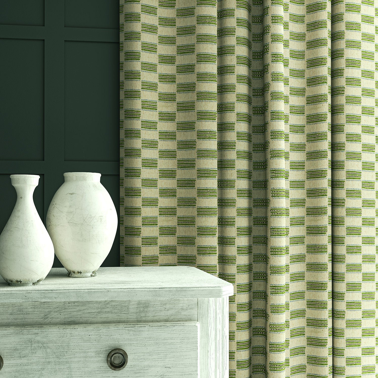 Linwood Strata Pistachio FR Made to Measure Curtains