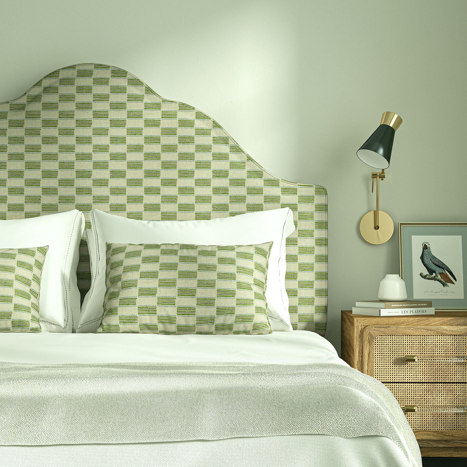 Linwood Strata Pistachio FR Made to Measure Curtains