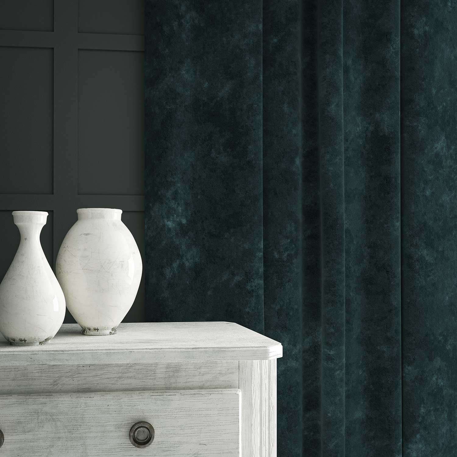 Linwood Cosmos Velvet Aegean FR Made to Measure Curtains