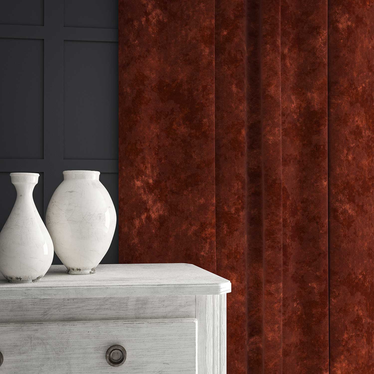 Linwood Cosmos Velvet Currant FR Made to Measure Curtains