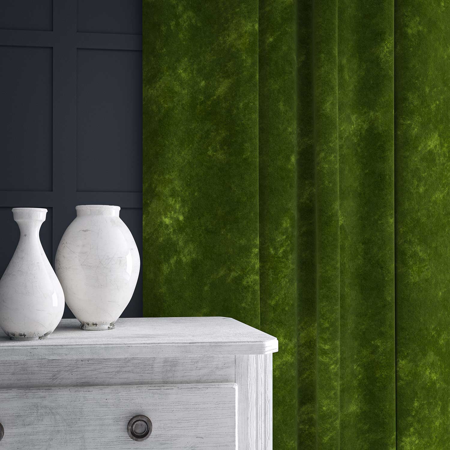 Linwood Cosmos Velvet II Grass FR Made to Measure Curtains