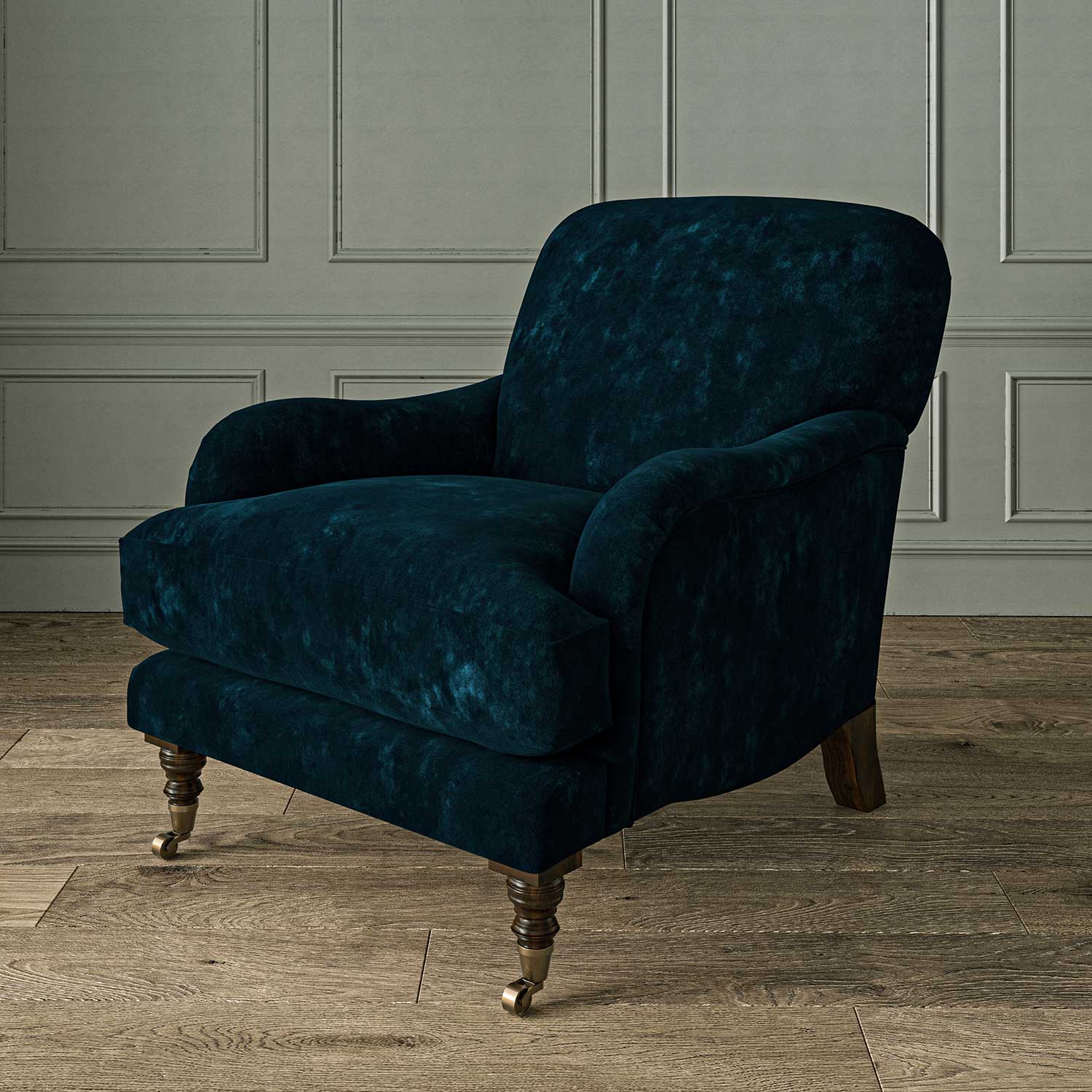 Linwood Cosmos Velvet Indigo FR Made to Measure Curtains