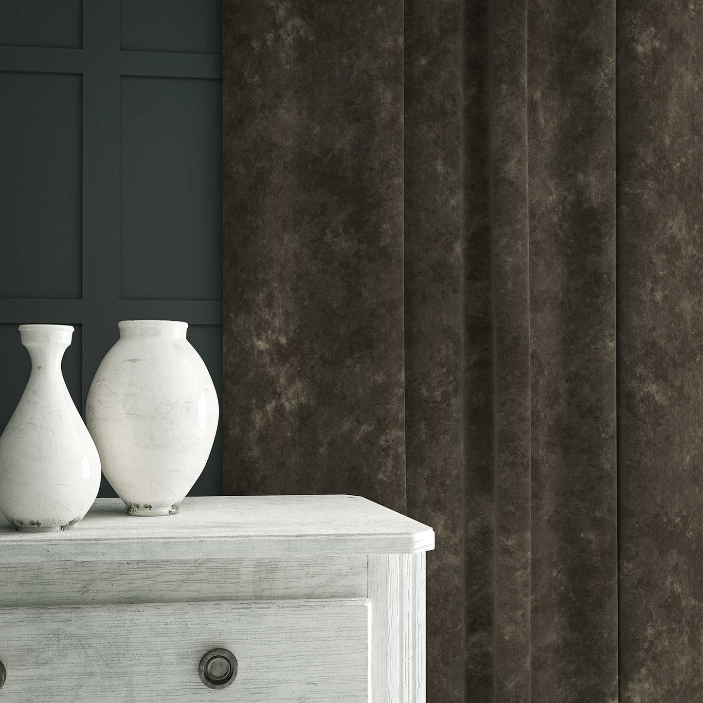 Linwood Cosmos Velvet Mushroom FR Made to Measure Curtains