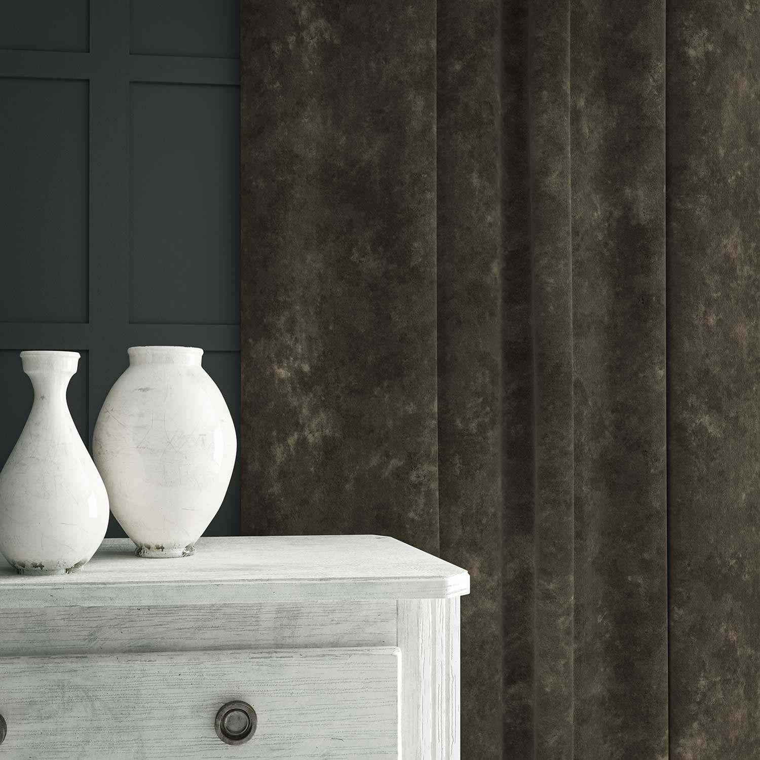 Linwood Cosmos Velvet Mushroom FR Made to Measure Curtains