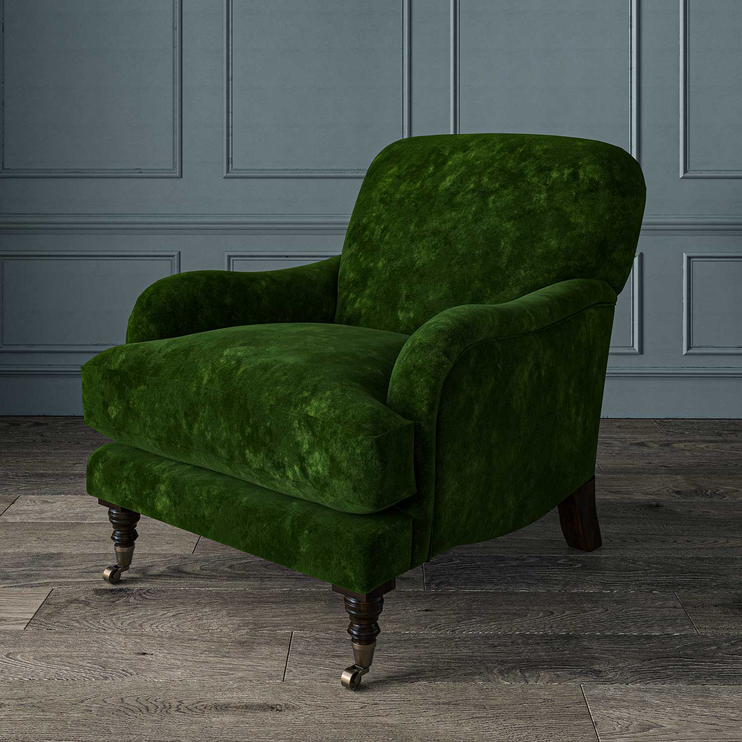 Linwood Cosmos Velvet Pine FR Made to Measure Curtains