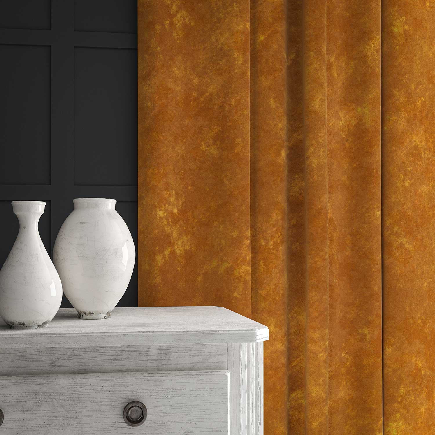 Linwood Cosmos Velvet II Pumpkin FR Made to Measure Curtains