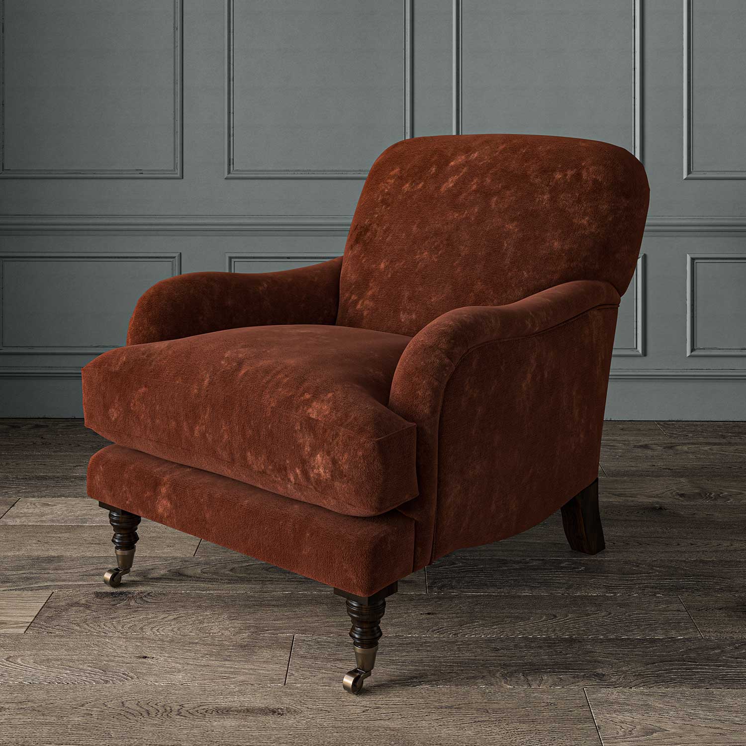 Linwood Cosmos Velvet II Russet FR Made to Measure Curtains