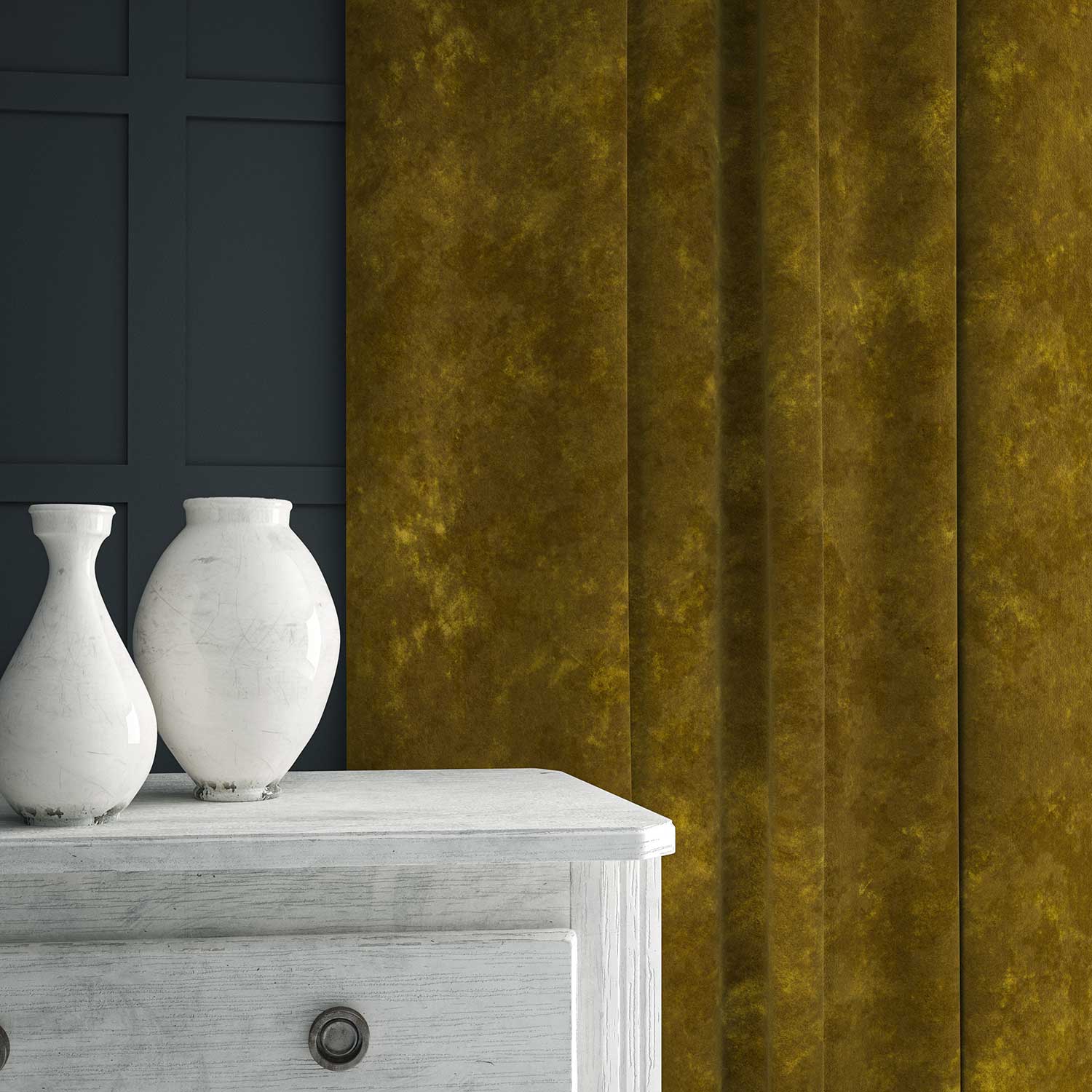 Linwood Cosmos Velvet Saffron FR Made to Measure Curtains
