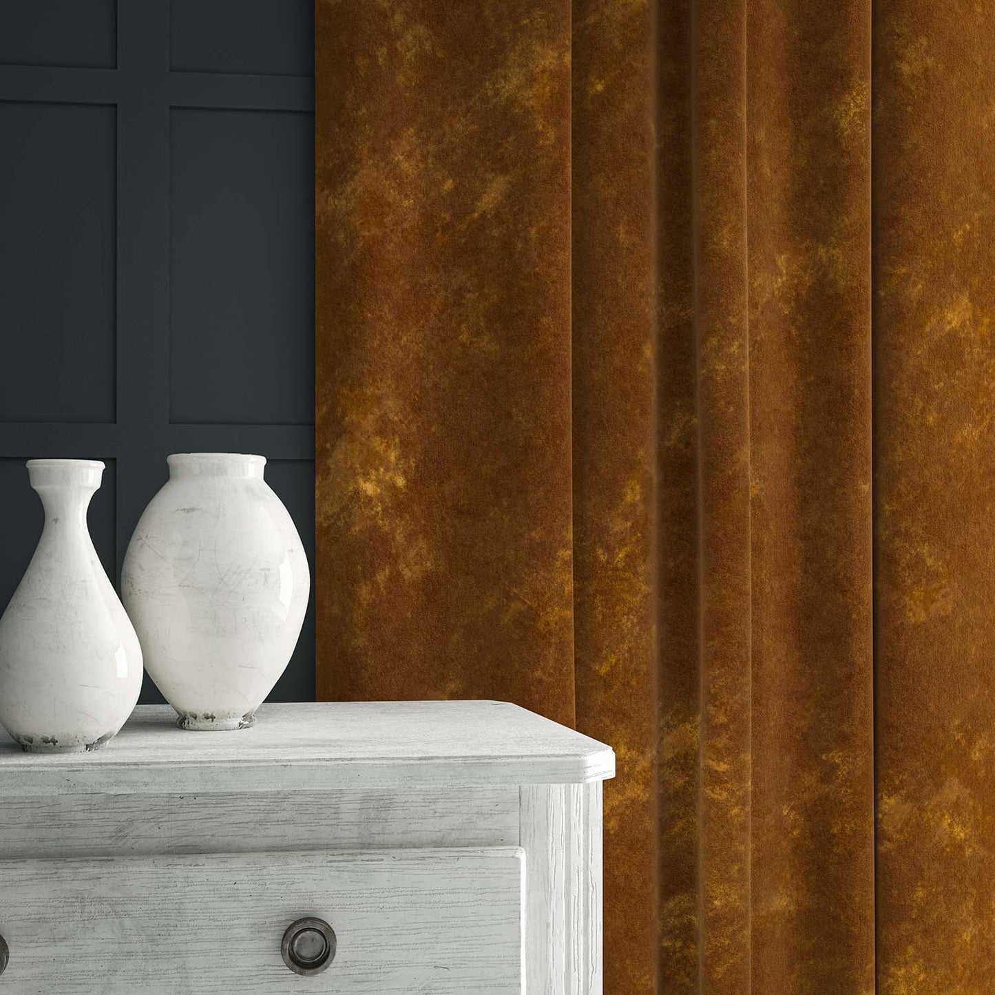 Linwood Cosmos Velvet II Spice FR Made to Measure Curtains