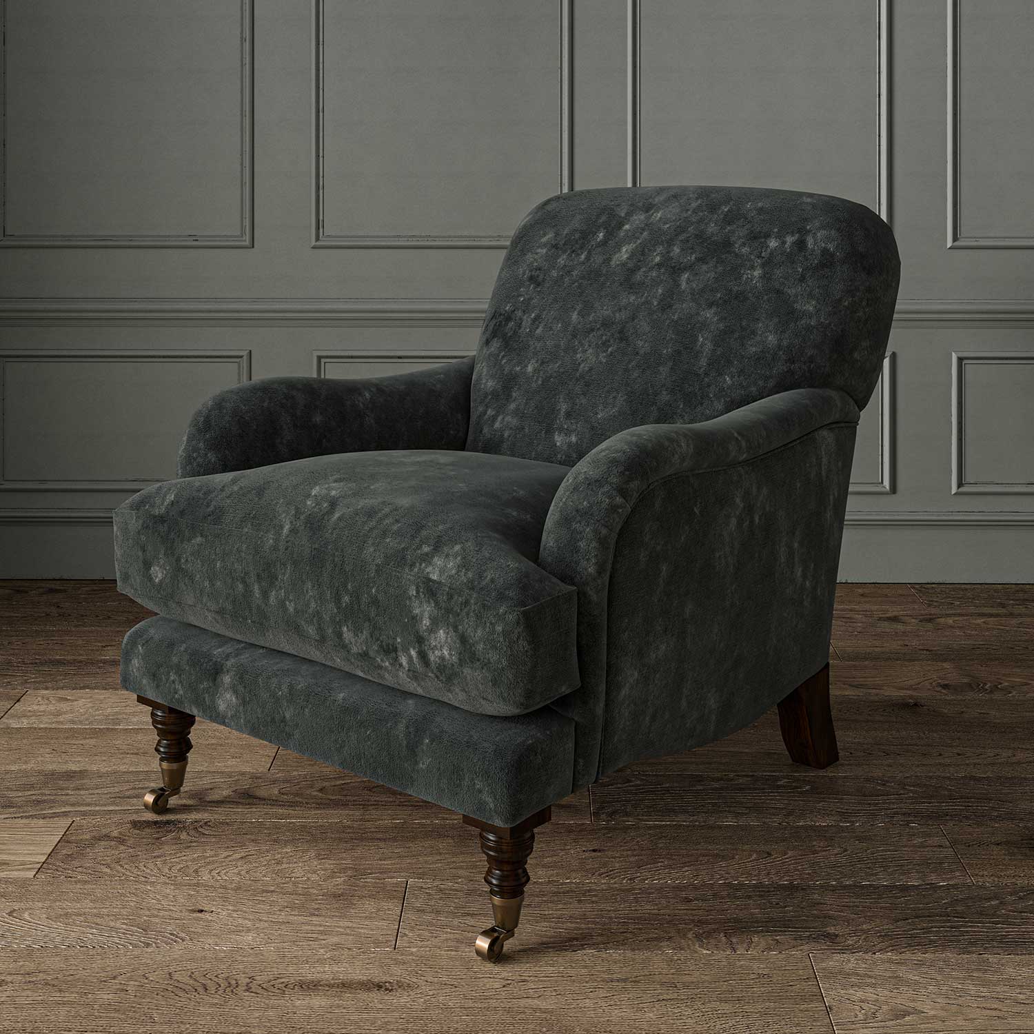 Linwood Cosmos Velvet Stone FR Made to Measure Curtains