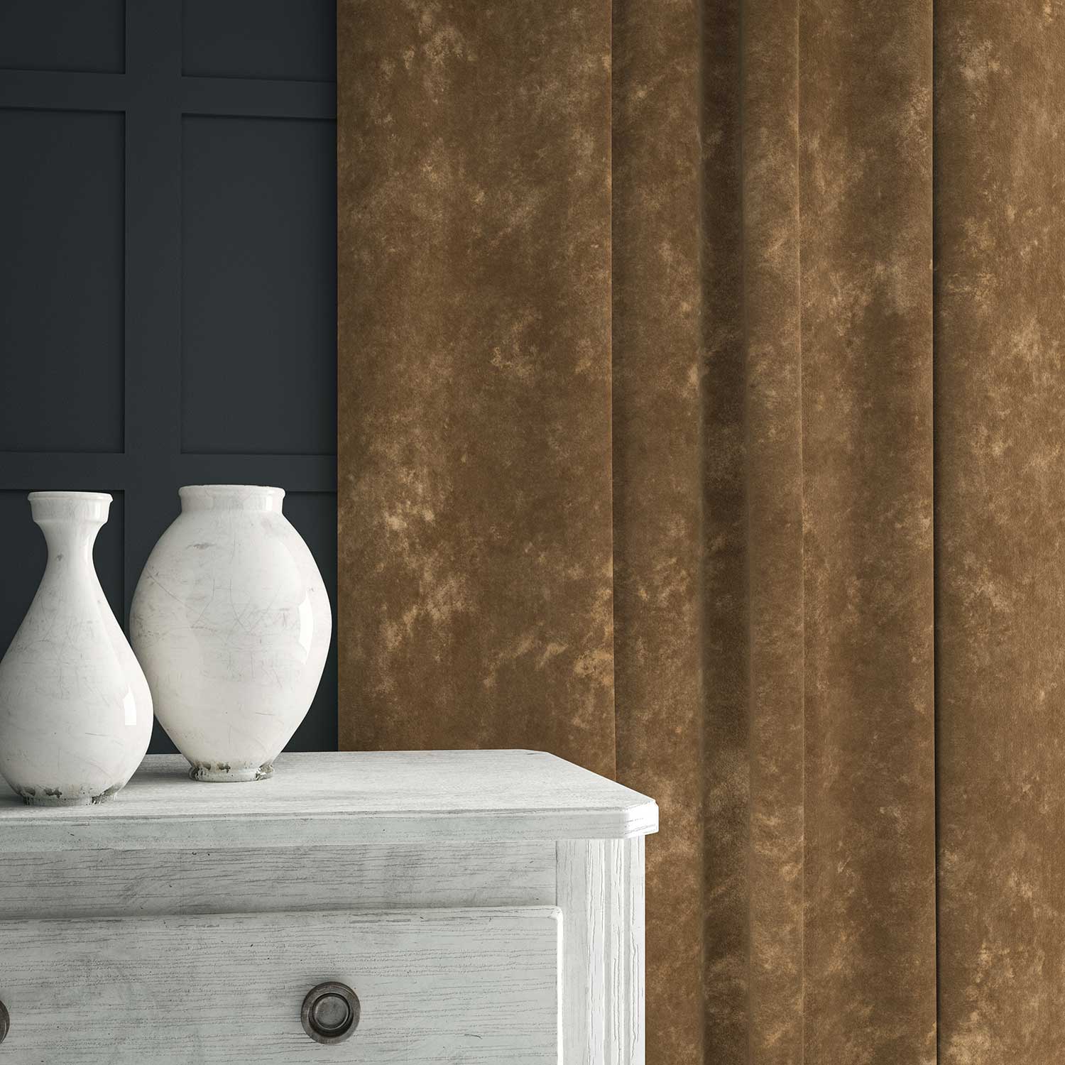 Linwood Cosmos Velvet II Tawny FR Made to Measure Curtains