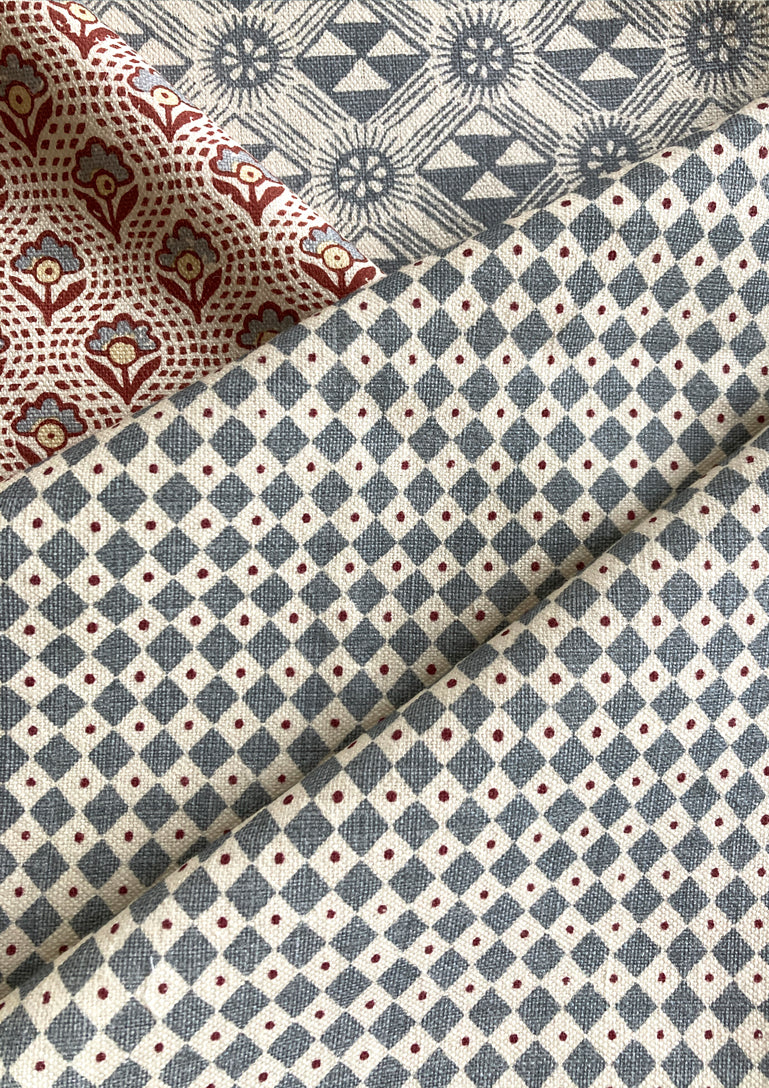 Lewis & Wood Diamond Dot Wedgwood Blue Made to Measure Roman Blinds – lifestyle photograph