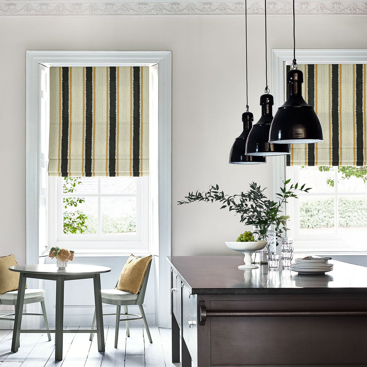 Linwood Dimity Charcoal Made to Measure Curtains