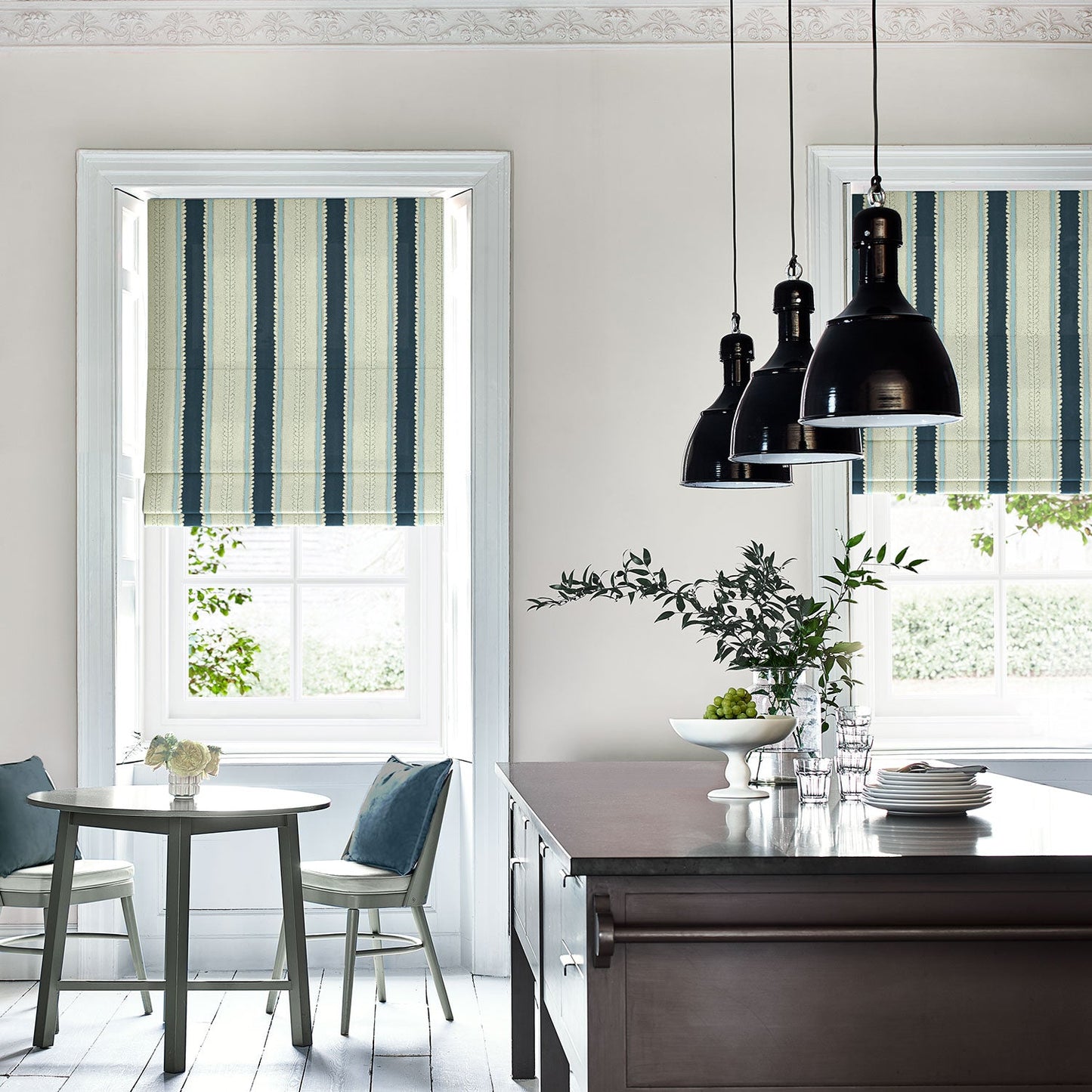 Linwood Dimity Indigo FR Made to Measure Curtains