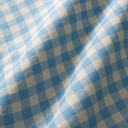 Linwood Danube Check Cornflower Made to Measure Curtains