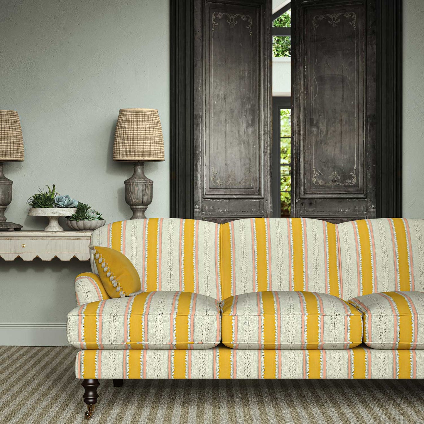 Linwood Dimity Mango Made to Measure Curtains