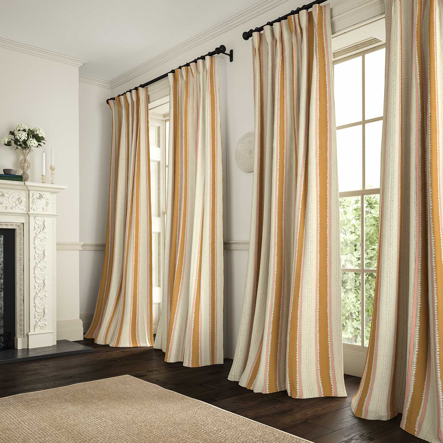 Linwood Dimity Fudge FR Made to Measure Curtains