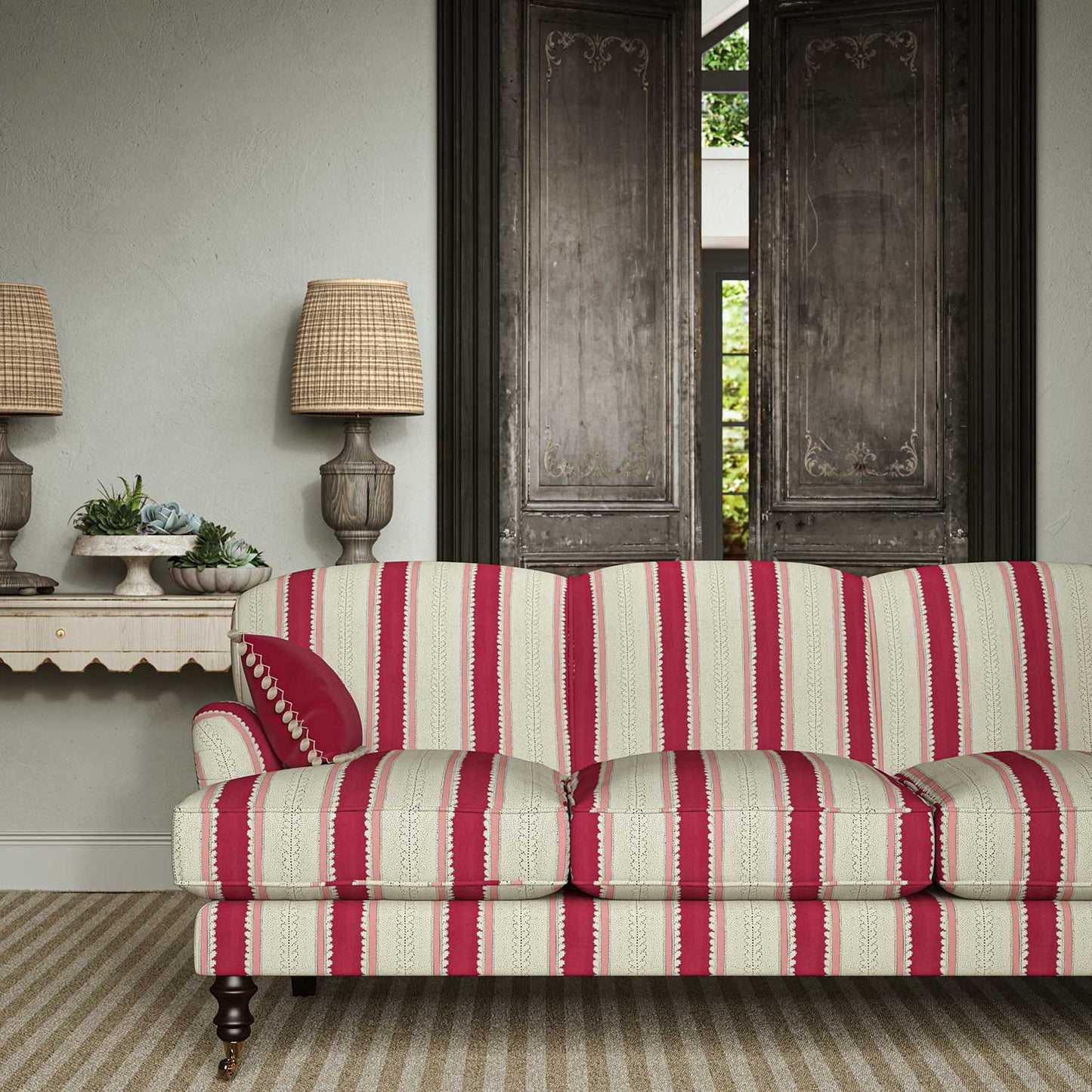 Linwood Dimity Dragon Fruit FR Made to Measure Curtains