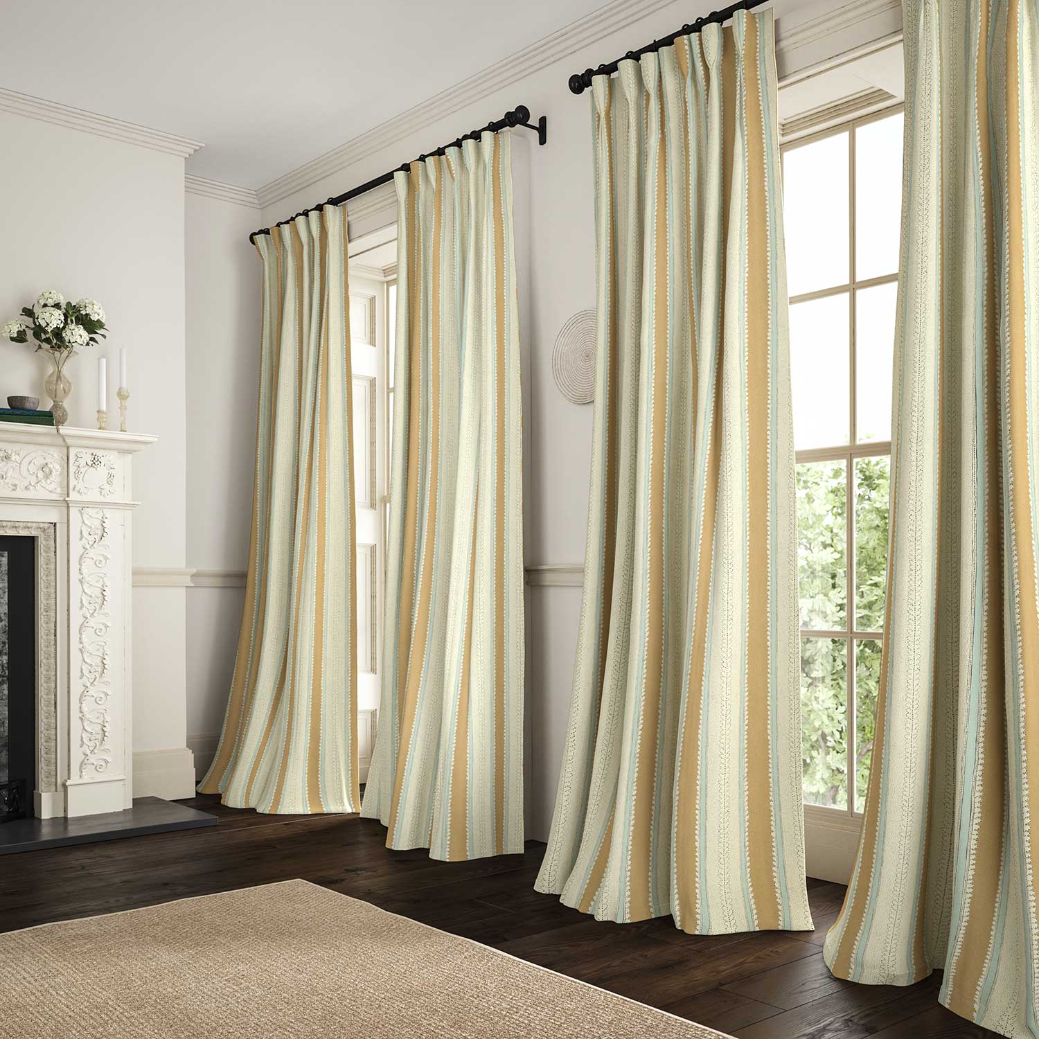 Linwood Dimity Biscuit Made to Measure Curtains