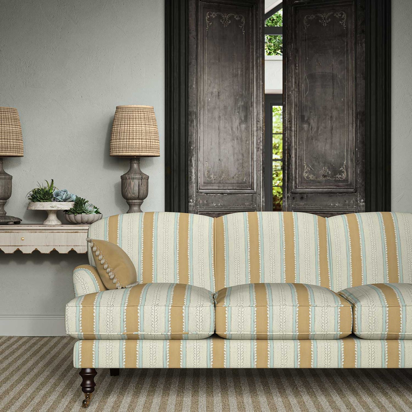 Linwood Dimity Biscuit Made to Measure Curtains