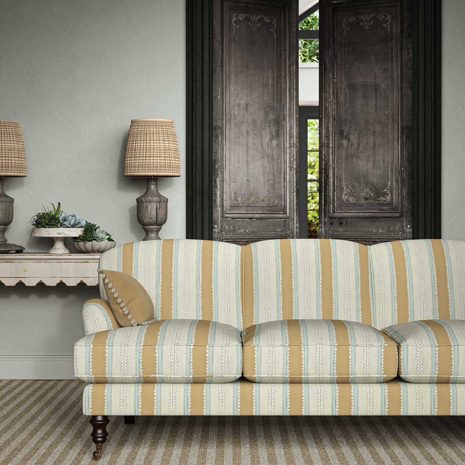 Linwood Dimity Biscuit Made to Measure Curtains