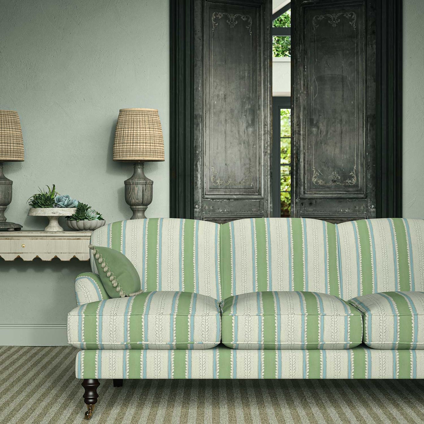 Linwood Dimity Eucalyptus Made to Measure Curtains