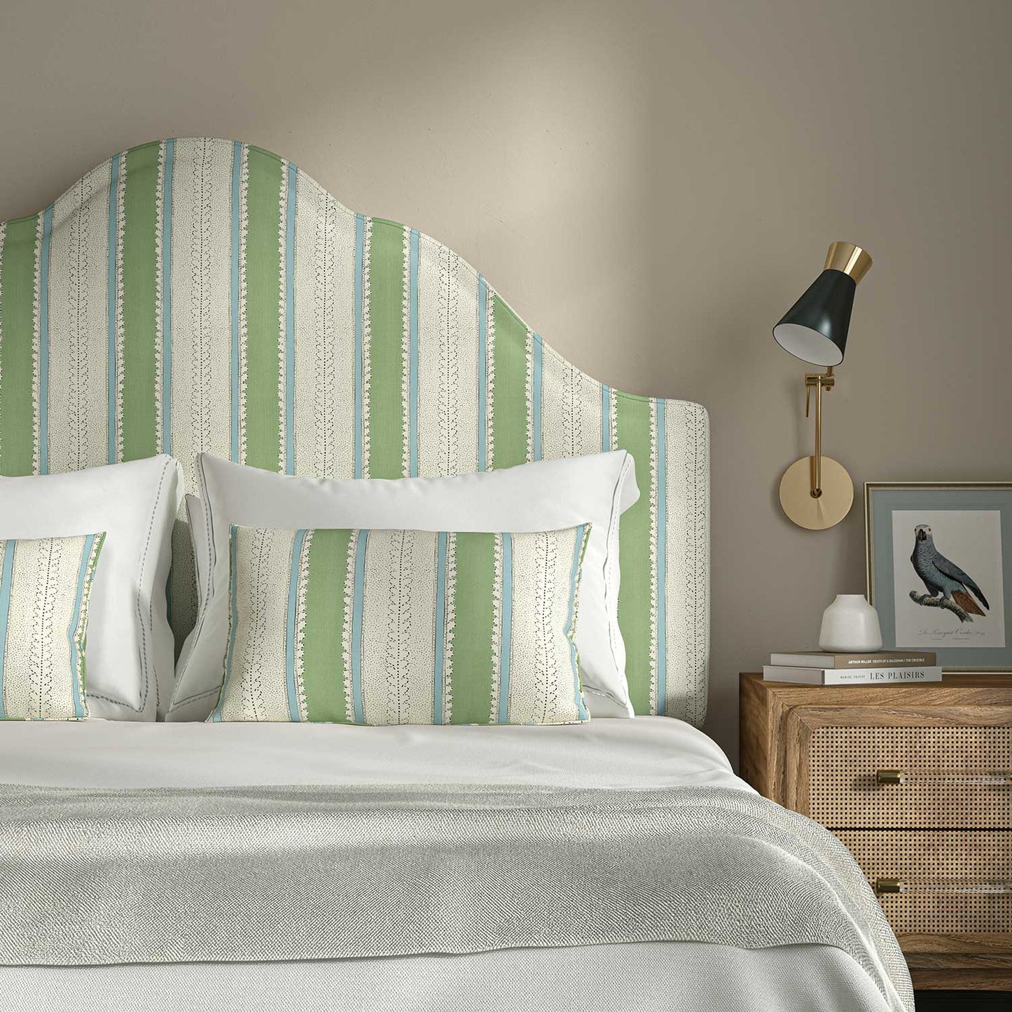 Linwood Dimity Eucalyptus Made to Measure Curtains